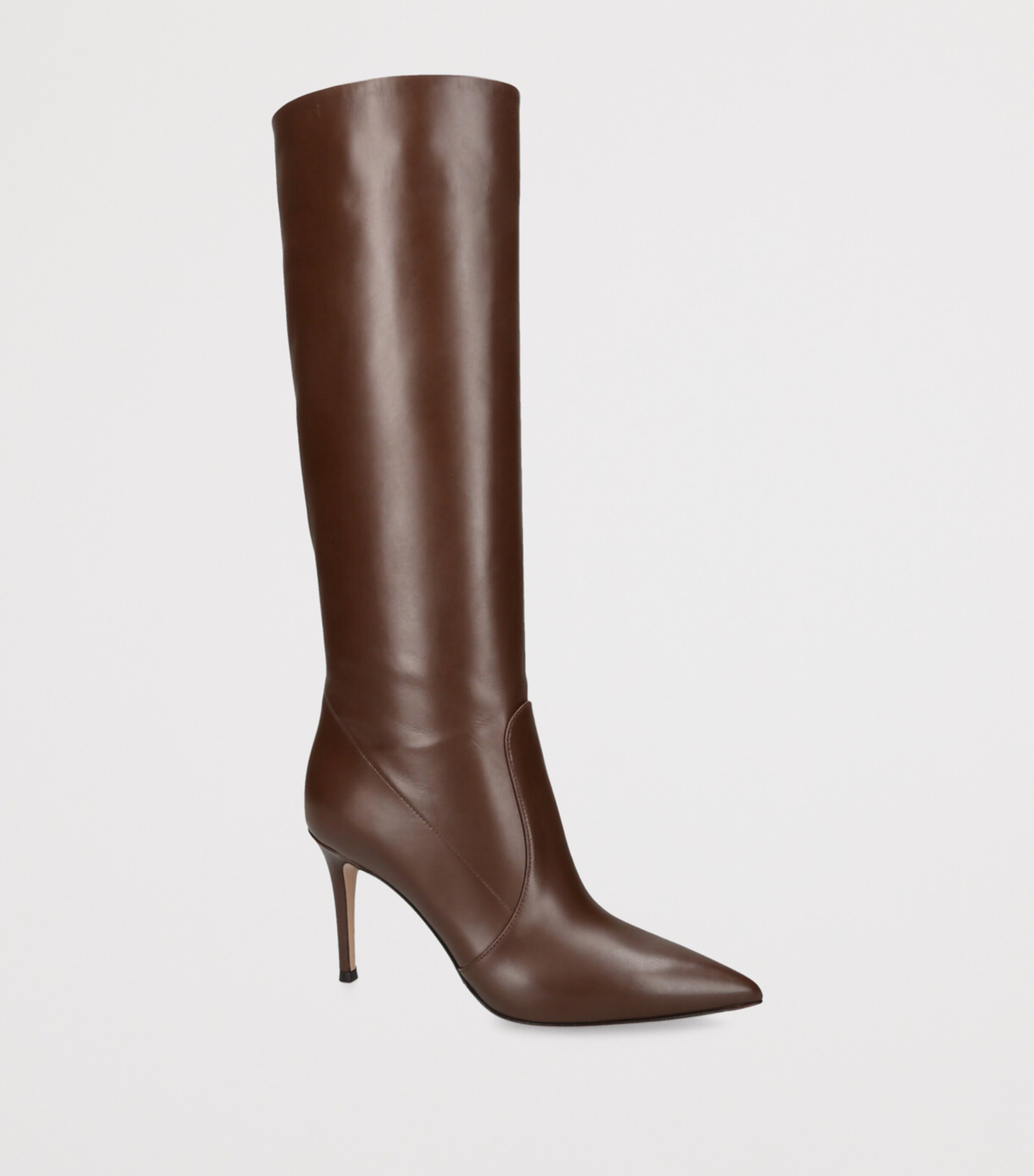 Gianvito Rossi Leather Hansen Vitello Glove Knee-High Boots 45 Brown Image 3