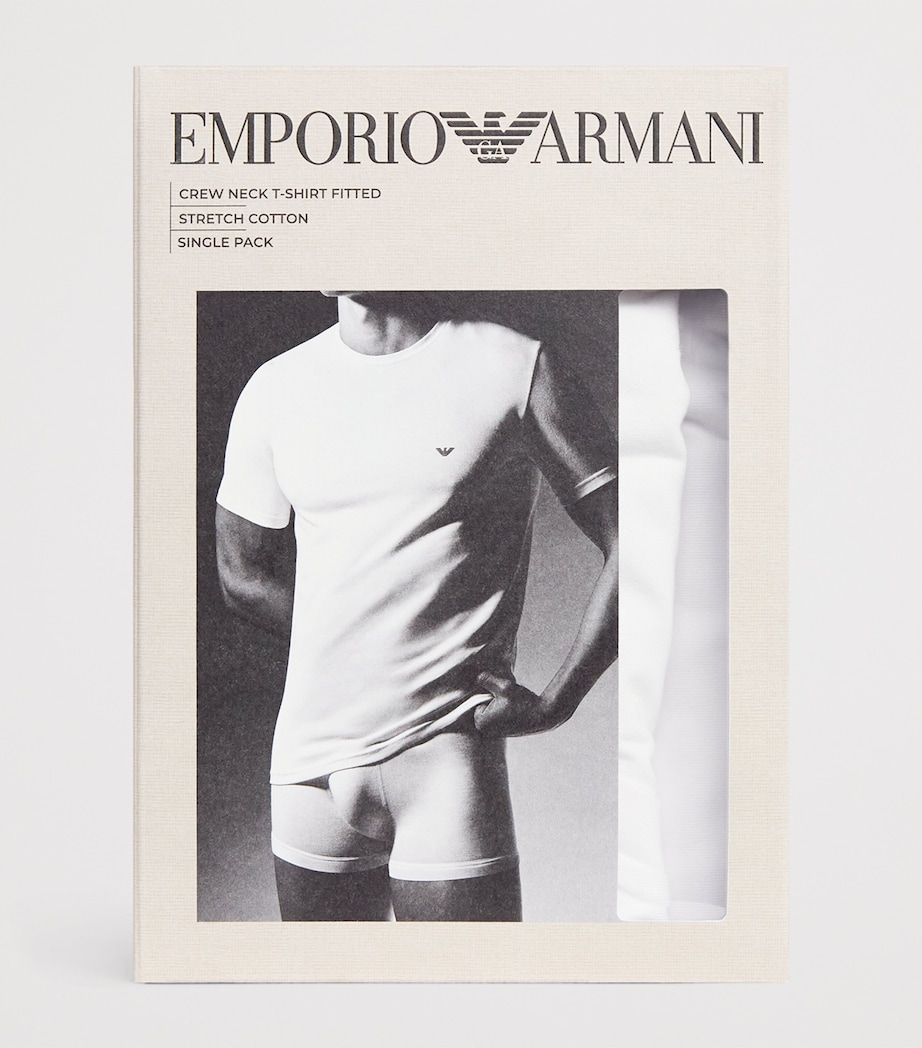 Stretch-Cotton Eagle Logo Crew-Neck T-Shirt U0002 WHITE Image 4