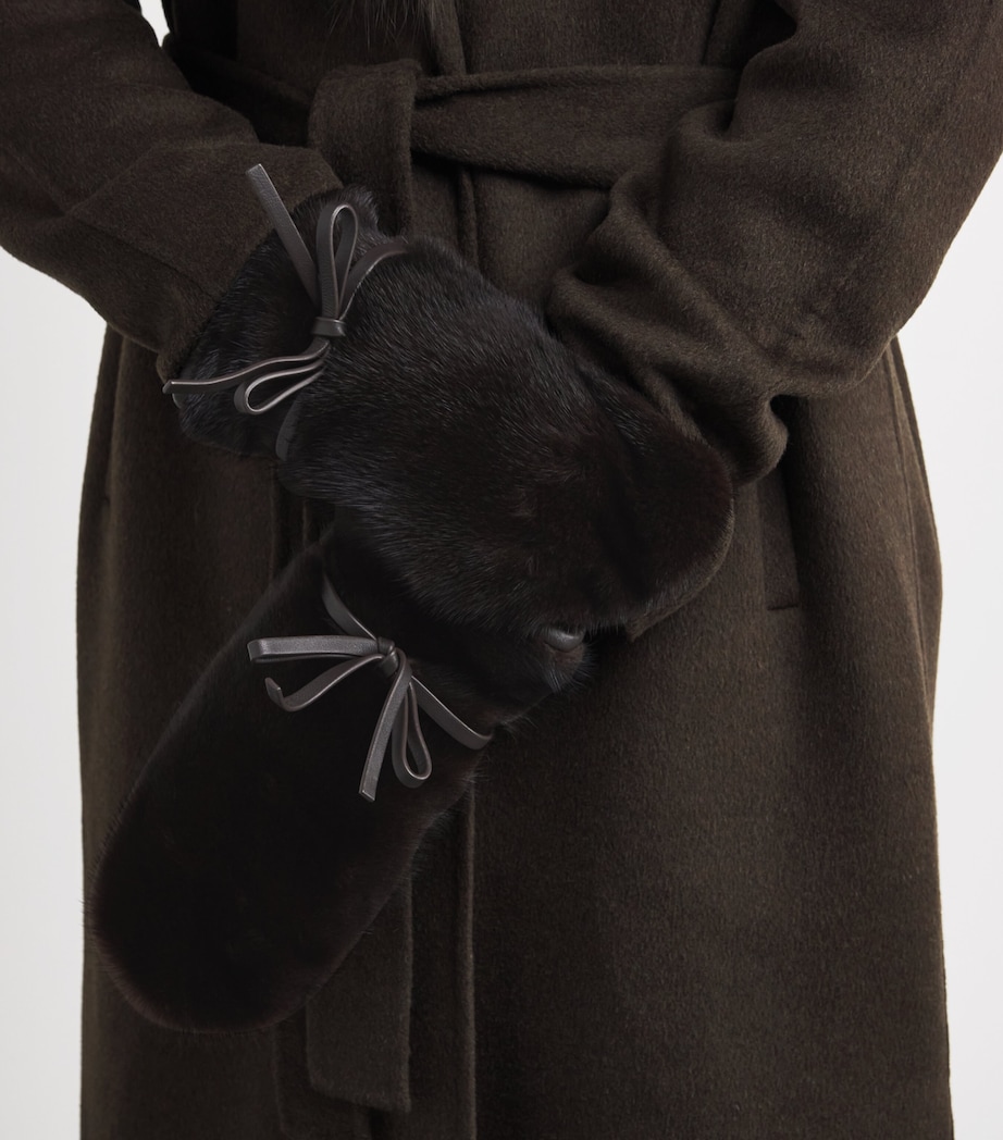 Mink Fur-Leather Mittens MAHO Image 3