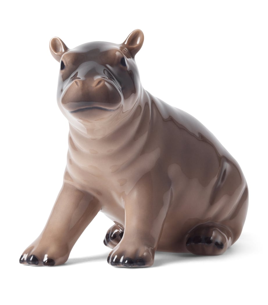 Porcelain Baby Hippo Figurine (9cm) MULTI Image 4