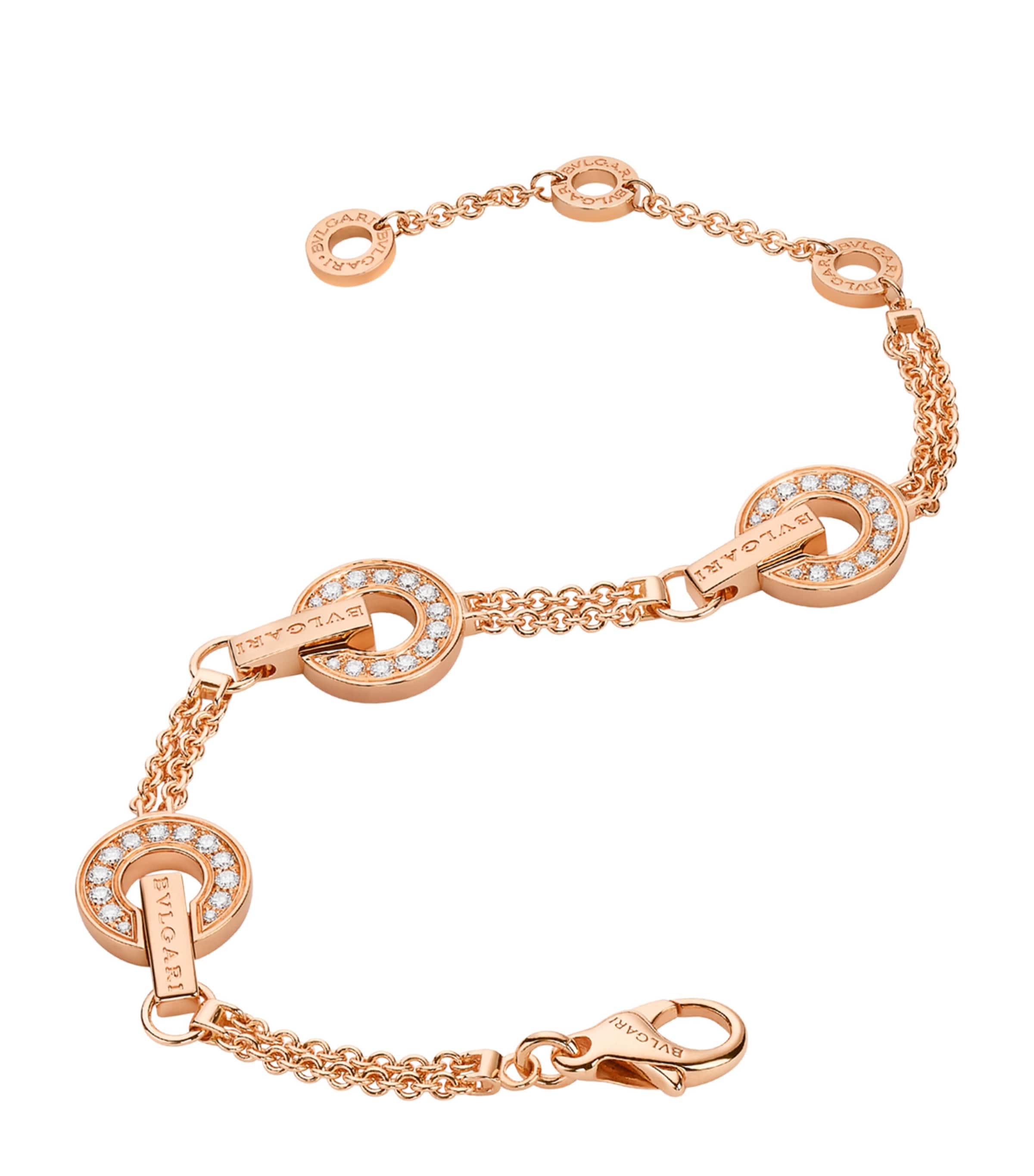 Rose Gold and Diamond BVLGARI BVLGARI Openwork Bracelet PINK GOLD Image 2