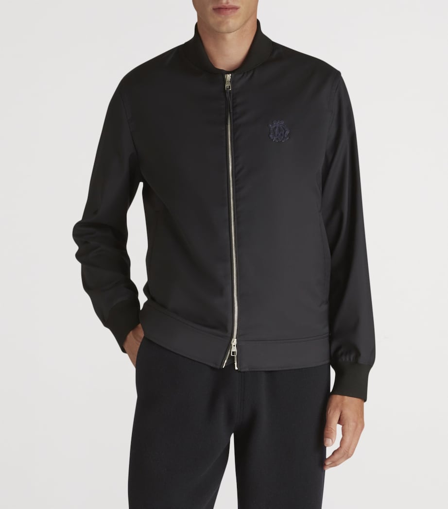 Stretch-Wool Athluxury Bomber Jacket 410NAVY Image 2