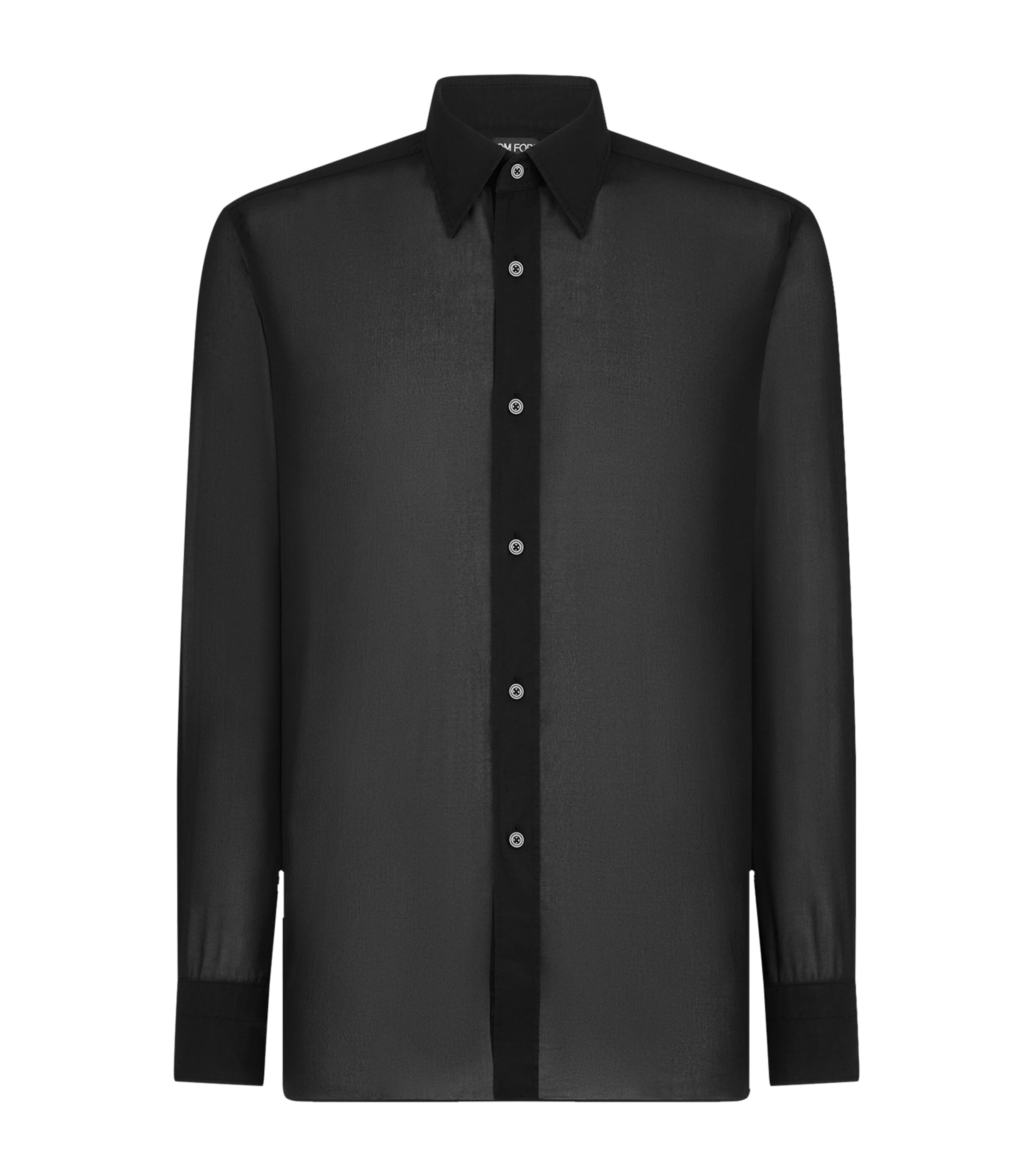 Tom Ford Cotton Voile Shirt In Black