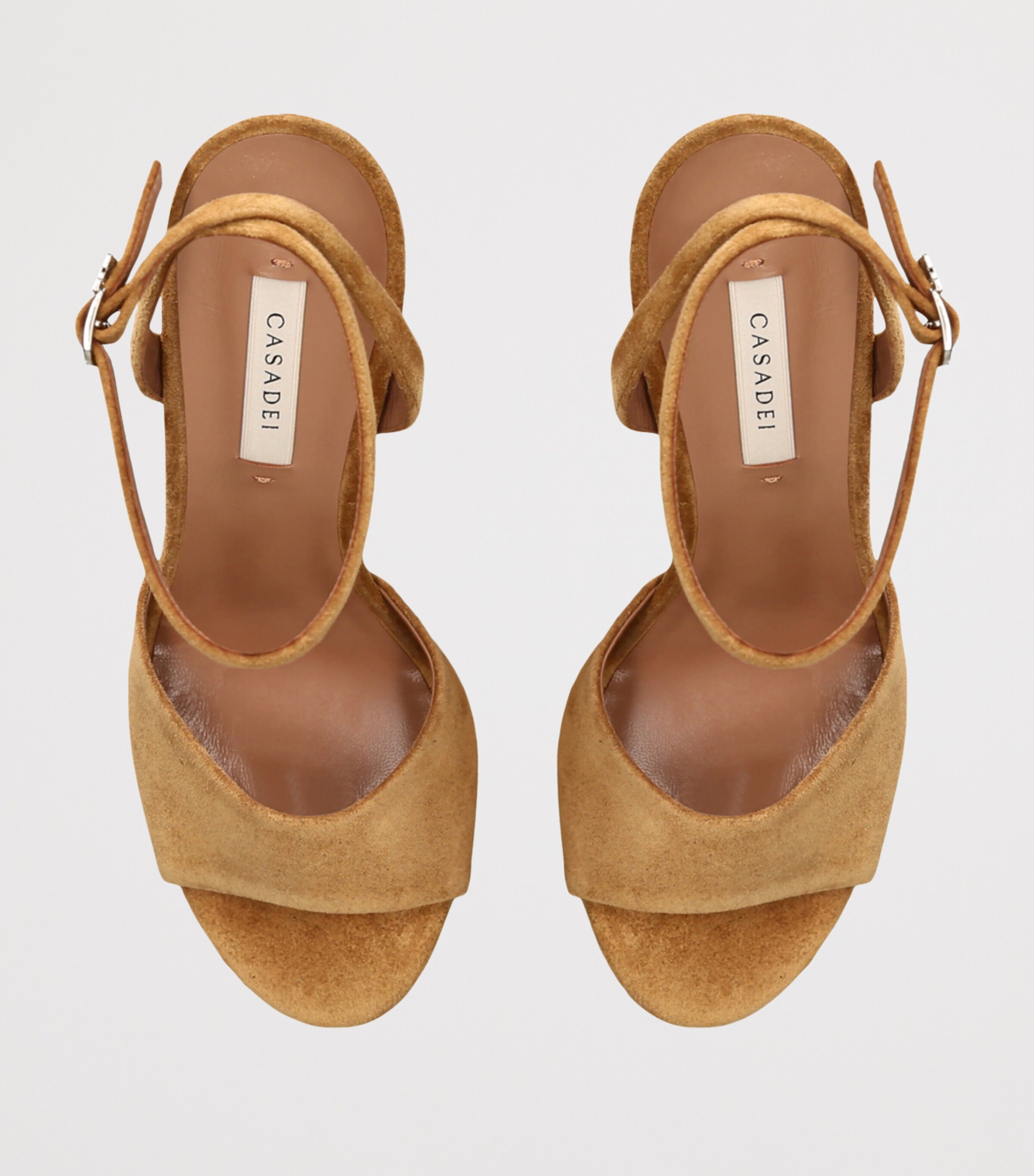 Casadei Suede Patty Platform Heels 130 Tan Image 4