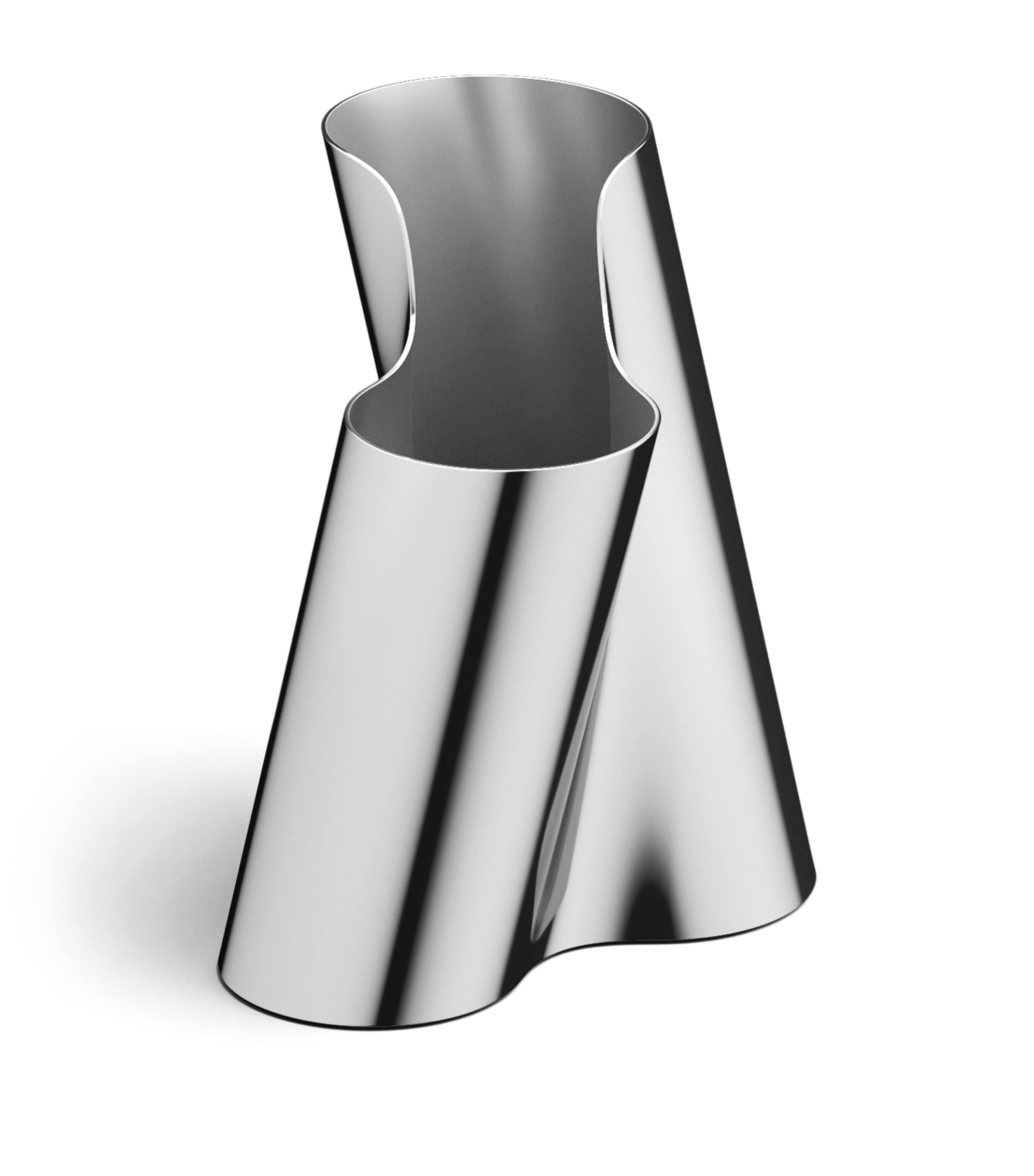 Medium Stainless Steel Lituus Vase (20.5cm) SILVER Image 1