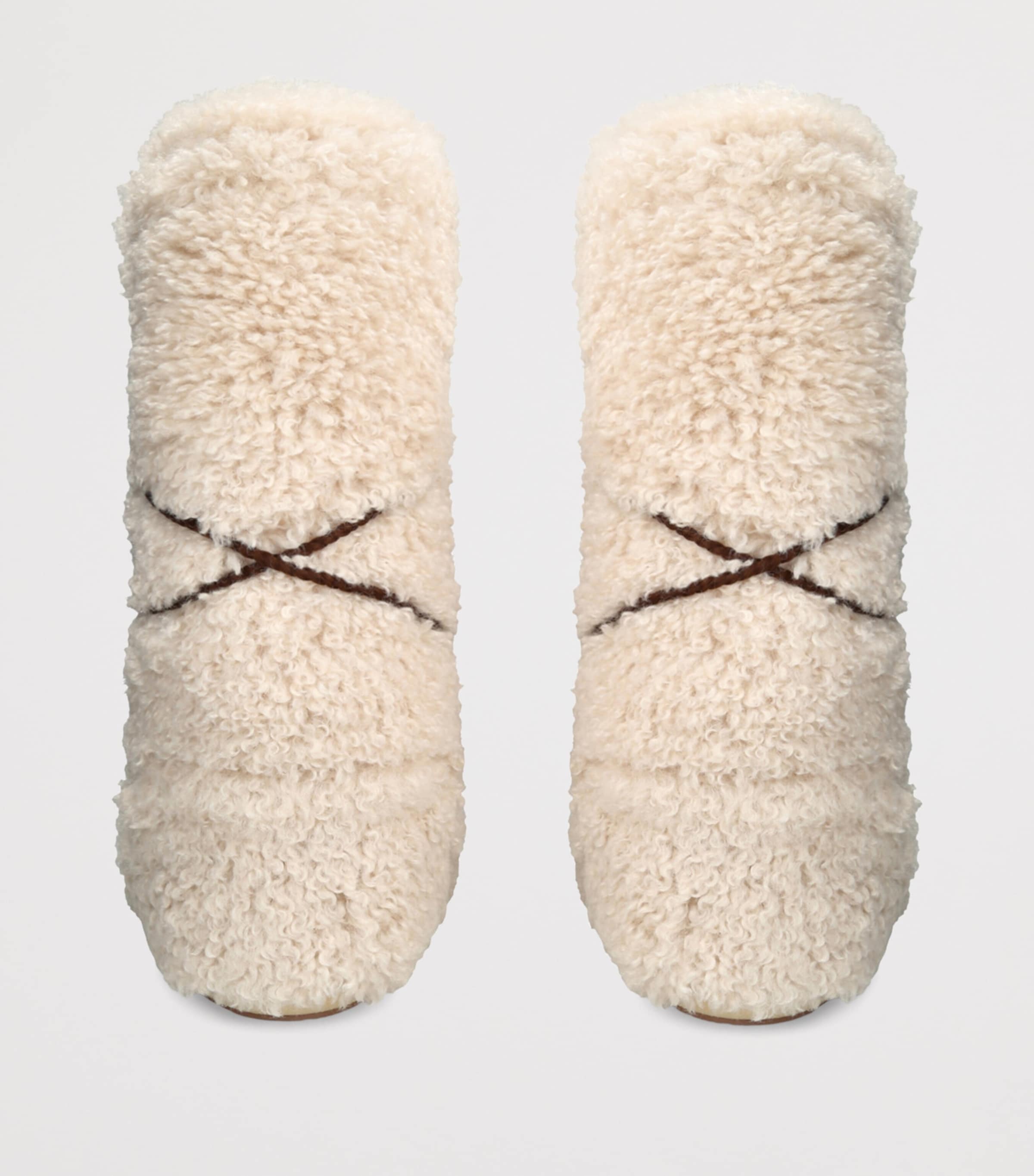 Faux Fur Icon Curly Moon Boots BEIGE Image 2