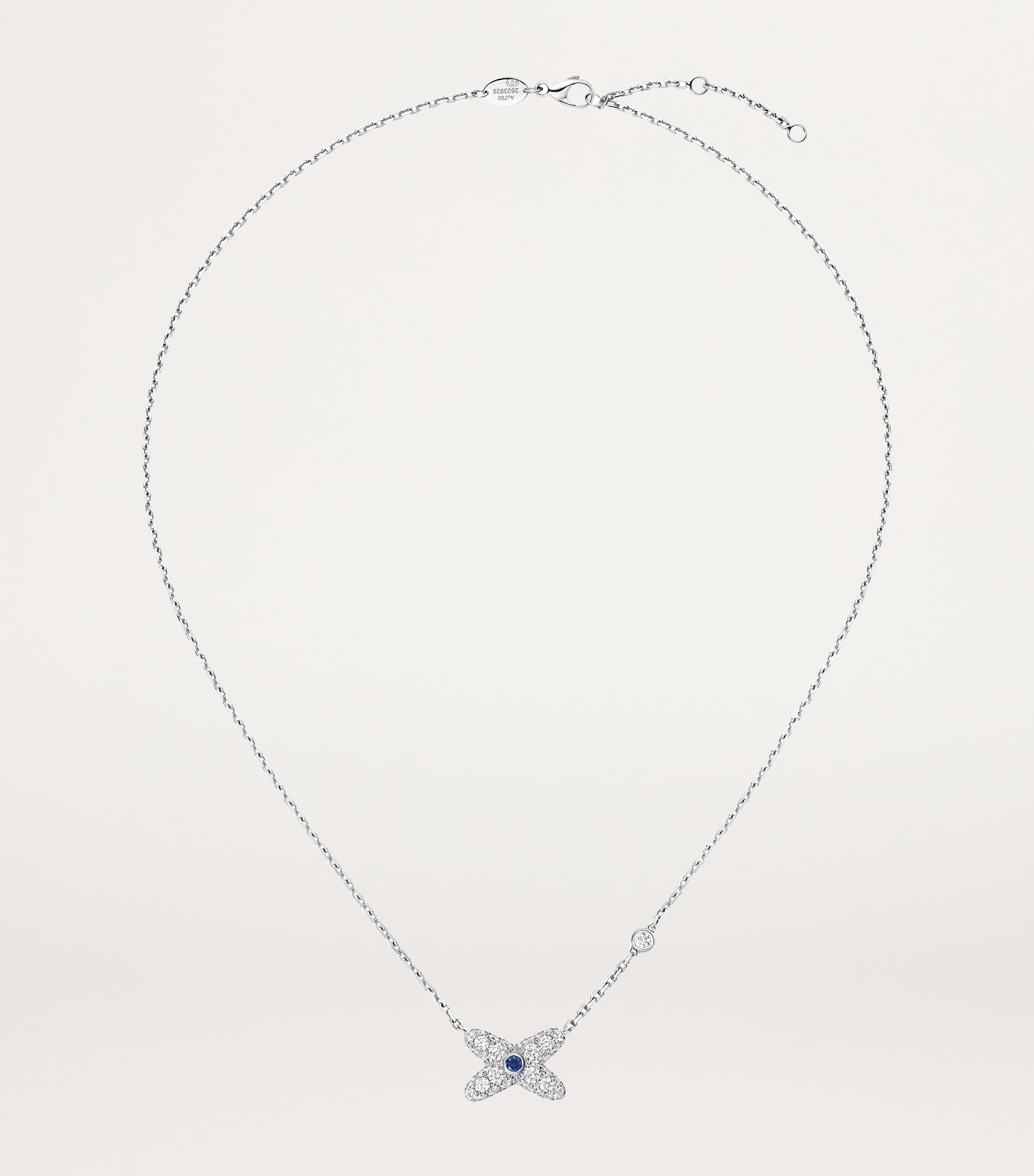 White Gold, Diamond and Sapphire Jeux de Liens Necklace WHITE GOLD Image 3