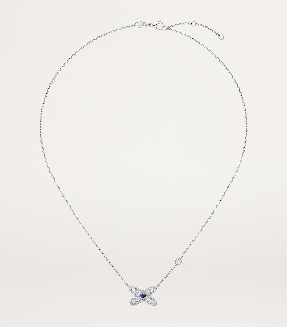 White Gold, Diamond and Sapphire Jeux de Liens Necklace WHITE GOLD Image 3