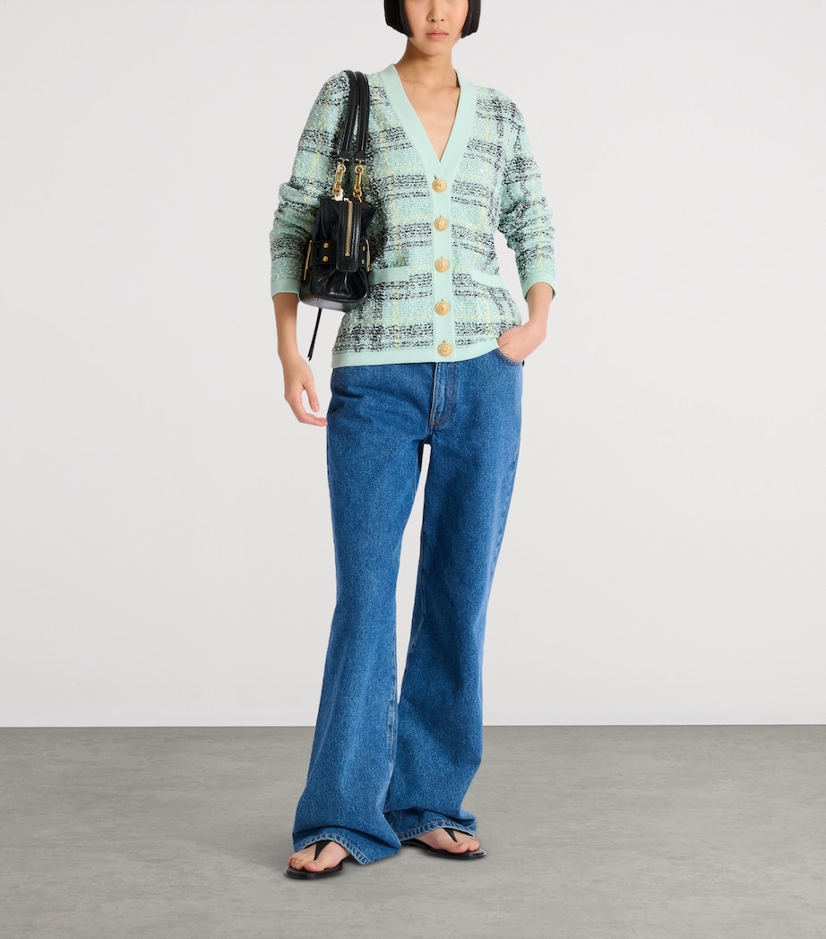 Tweed Sequin Cardigan ULM VERT/JAUNE/NOIR Image 2