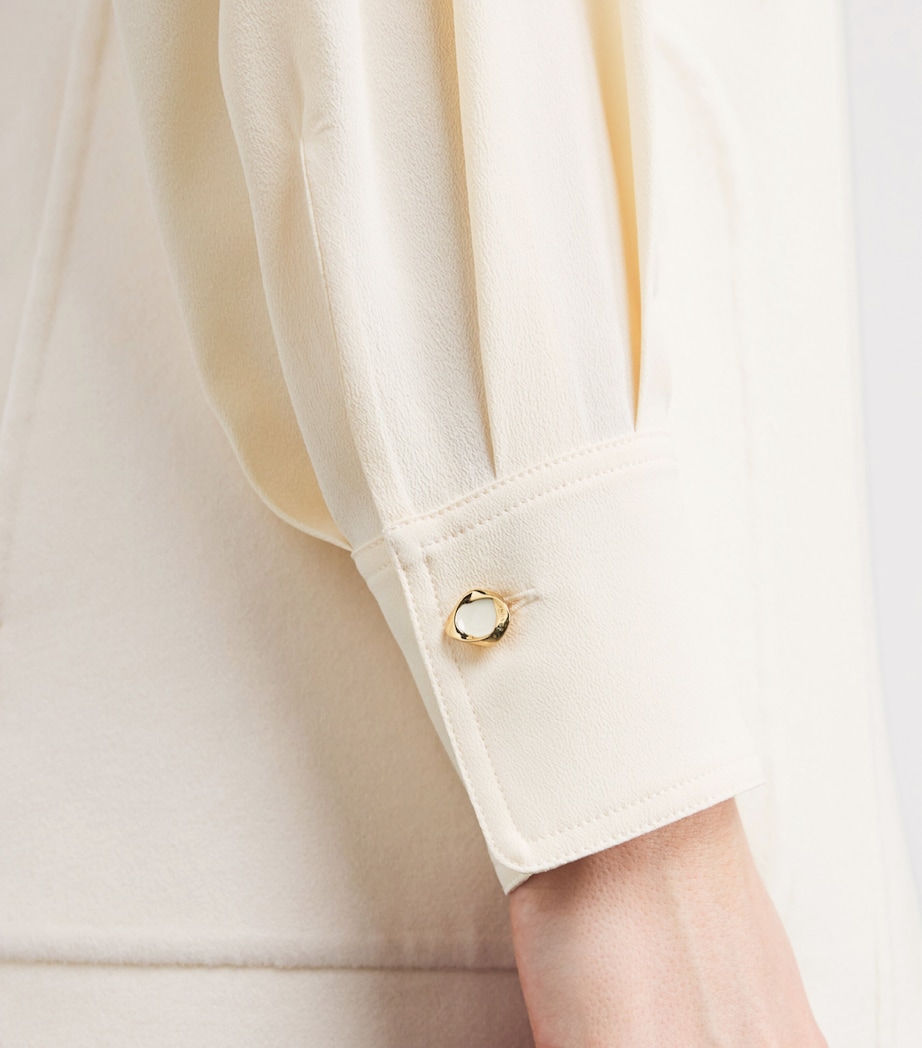 Agnona Womens Gathered Blouse Ivory Butter Image 6