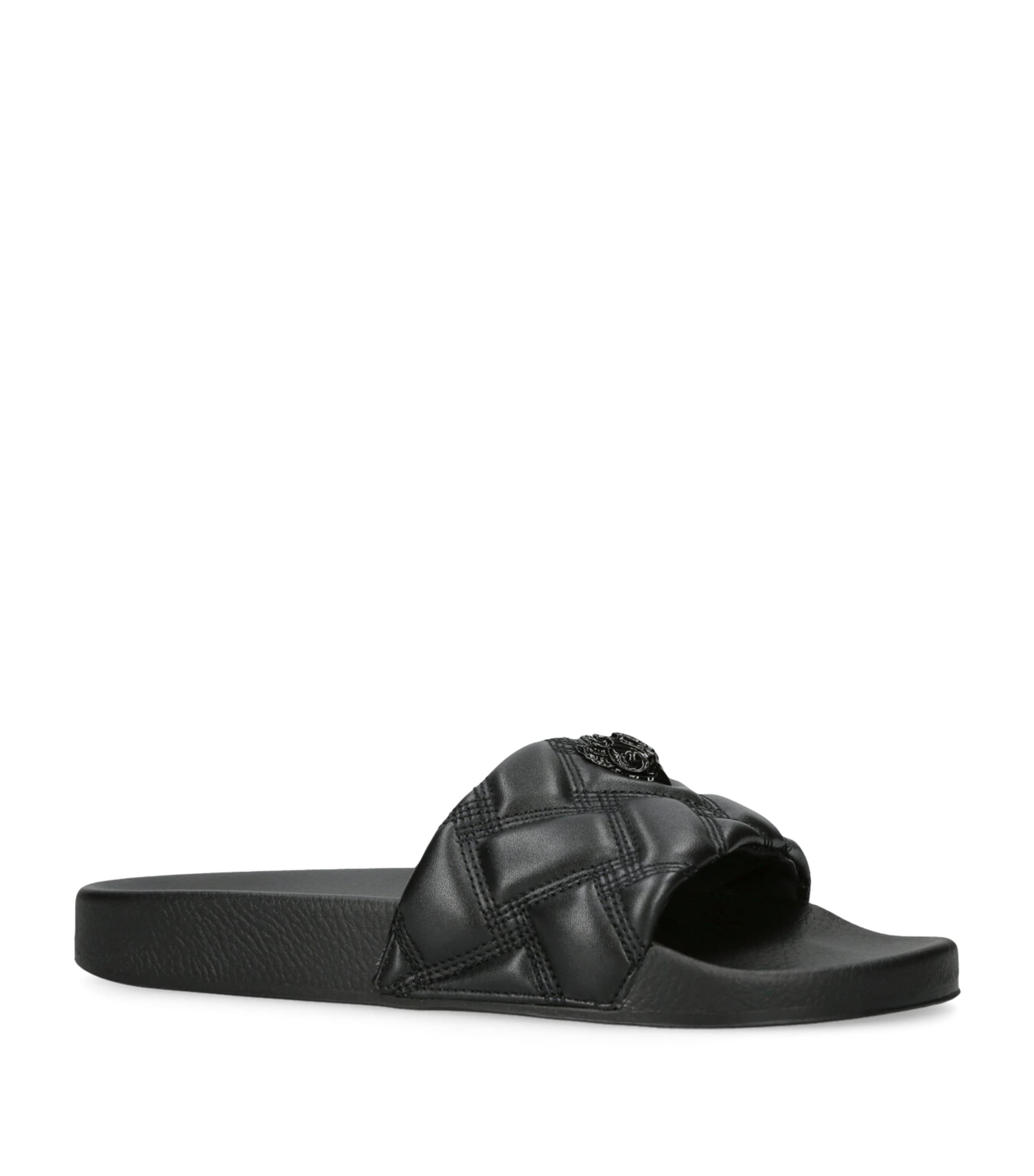 Shop Kurt Geiger Quilted Meena Slides In Black