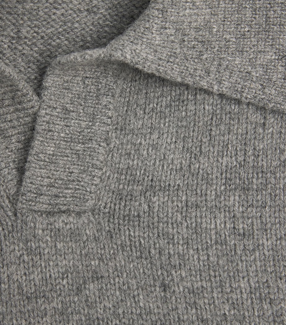 Wool-Blend Open-Collar Sweater 10173 - GRIGIO GREY Image 5