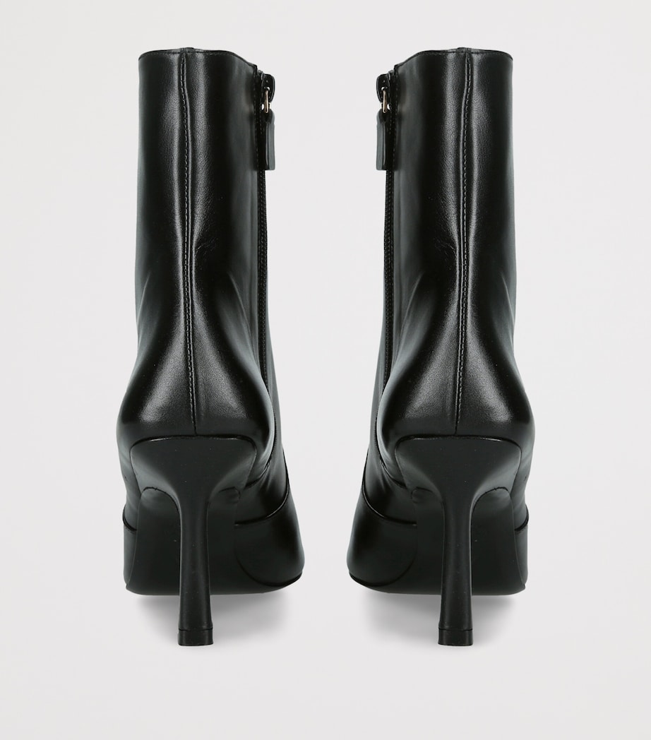 Stuart Weitzman Leather Vinnie Ankle Boots 85 Black Image 4