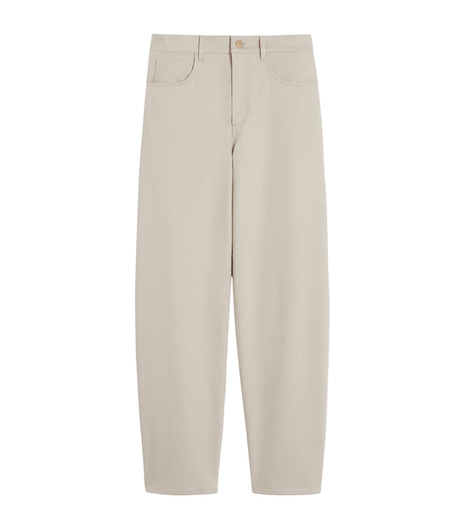 Max Mara Womens Bull Barrel-Leg Jeans Natural Image 1