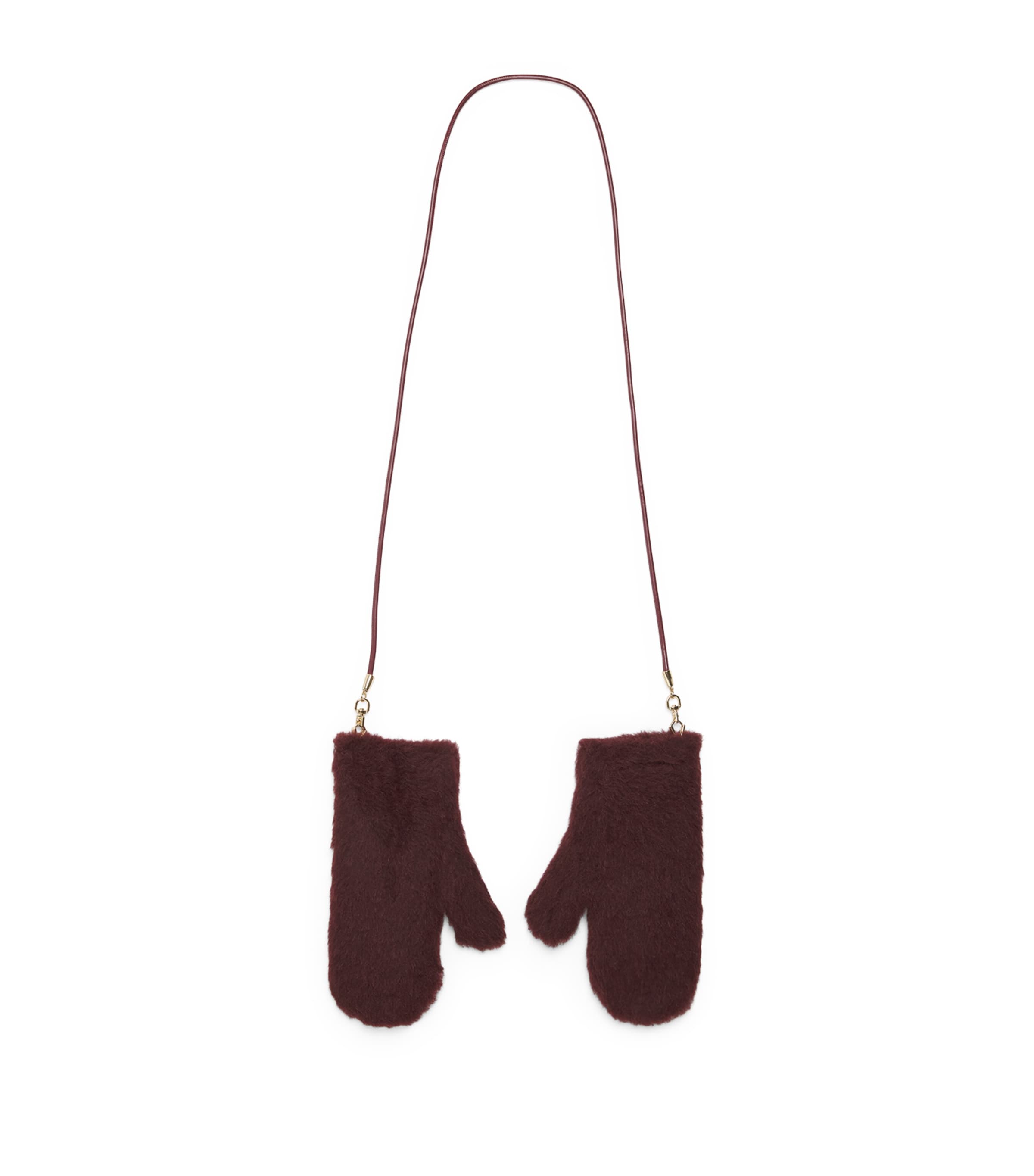 Max Mara Alpaca-wool-silk Mittens In Brown