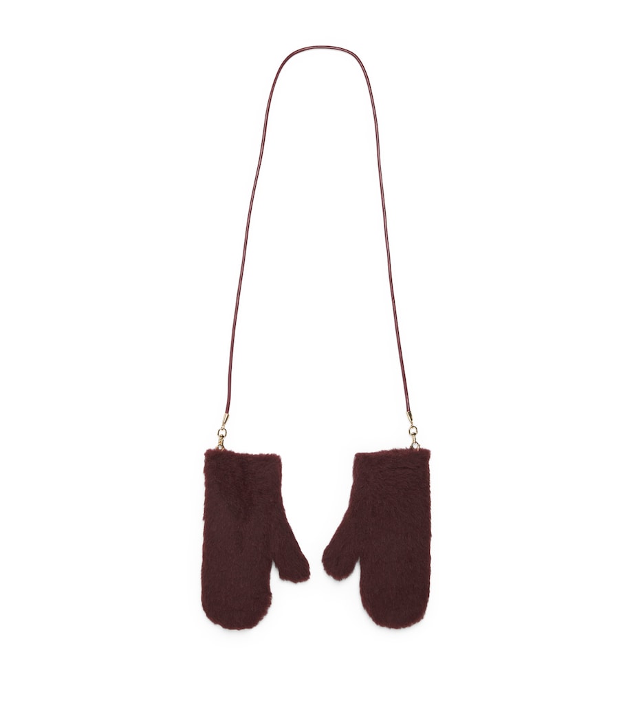 Alpaca-Wool-Silk Mittens RED PURPLE Image 1