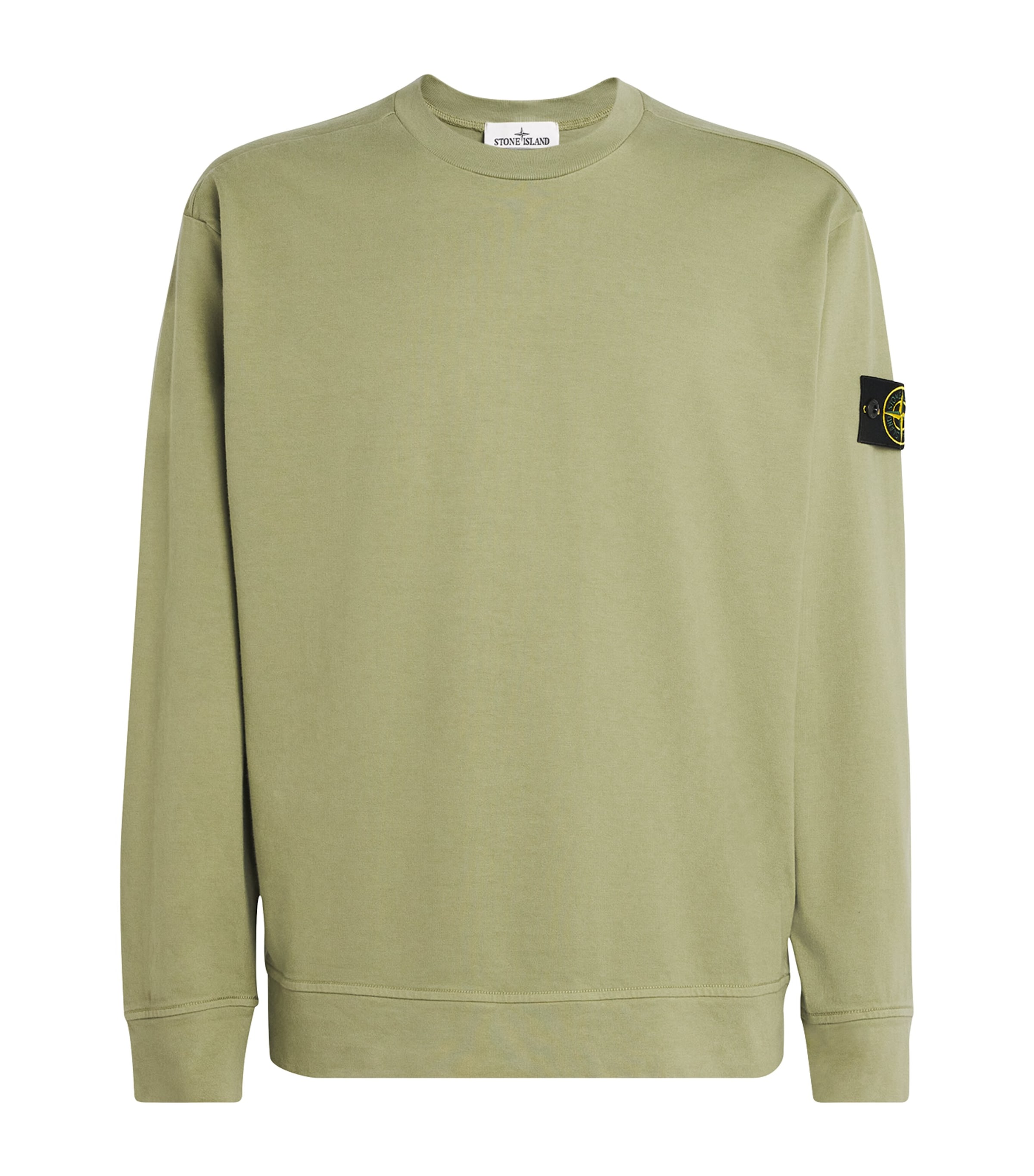 Stone Island Heavyweight Cotton Jersey Long Sleeve Top In Green