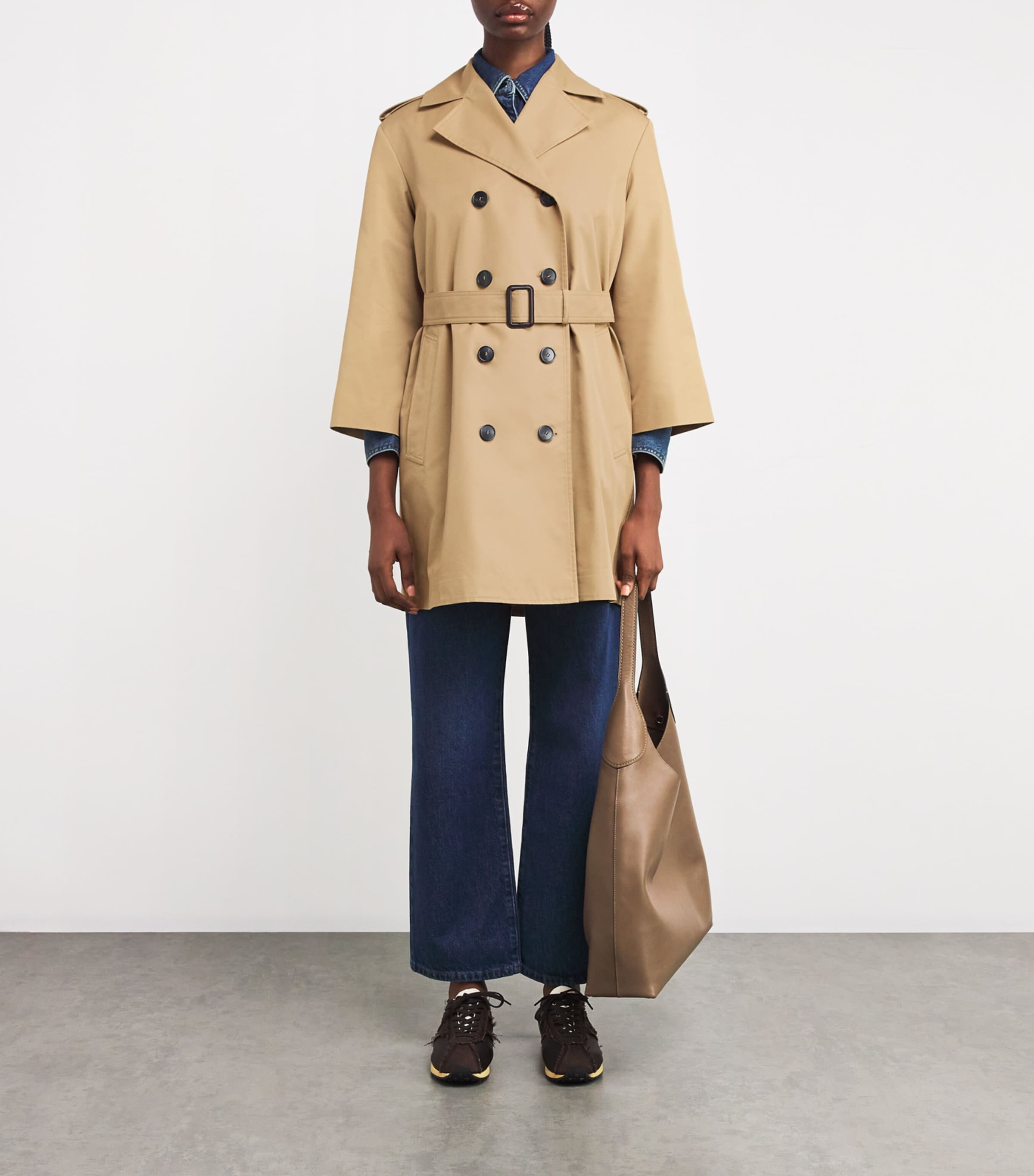 Weekend Max Mara Womens Mid-Length Trench Coat Beige Image 2