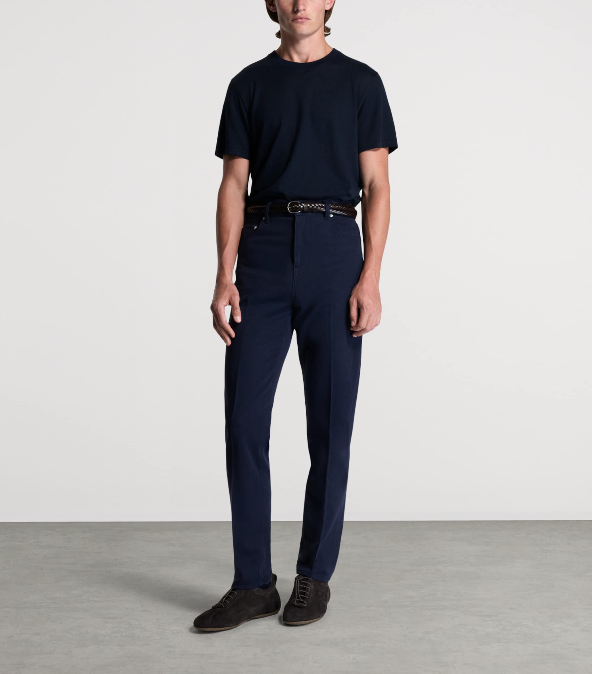 Dunhill Mens Linen-Cotton T-Shirt Image 2