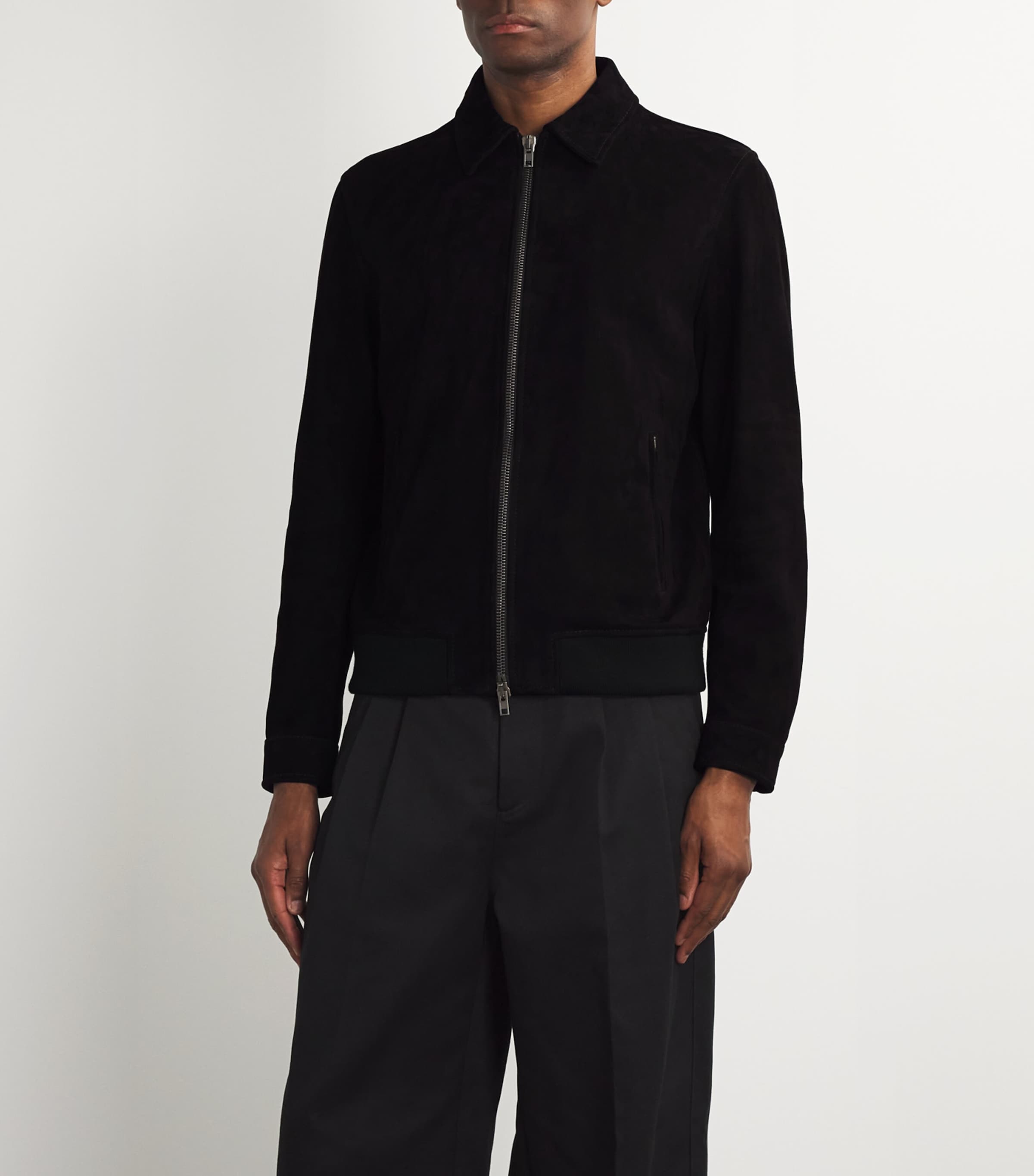 Suede Blouson Jacket BLACK Image 3