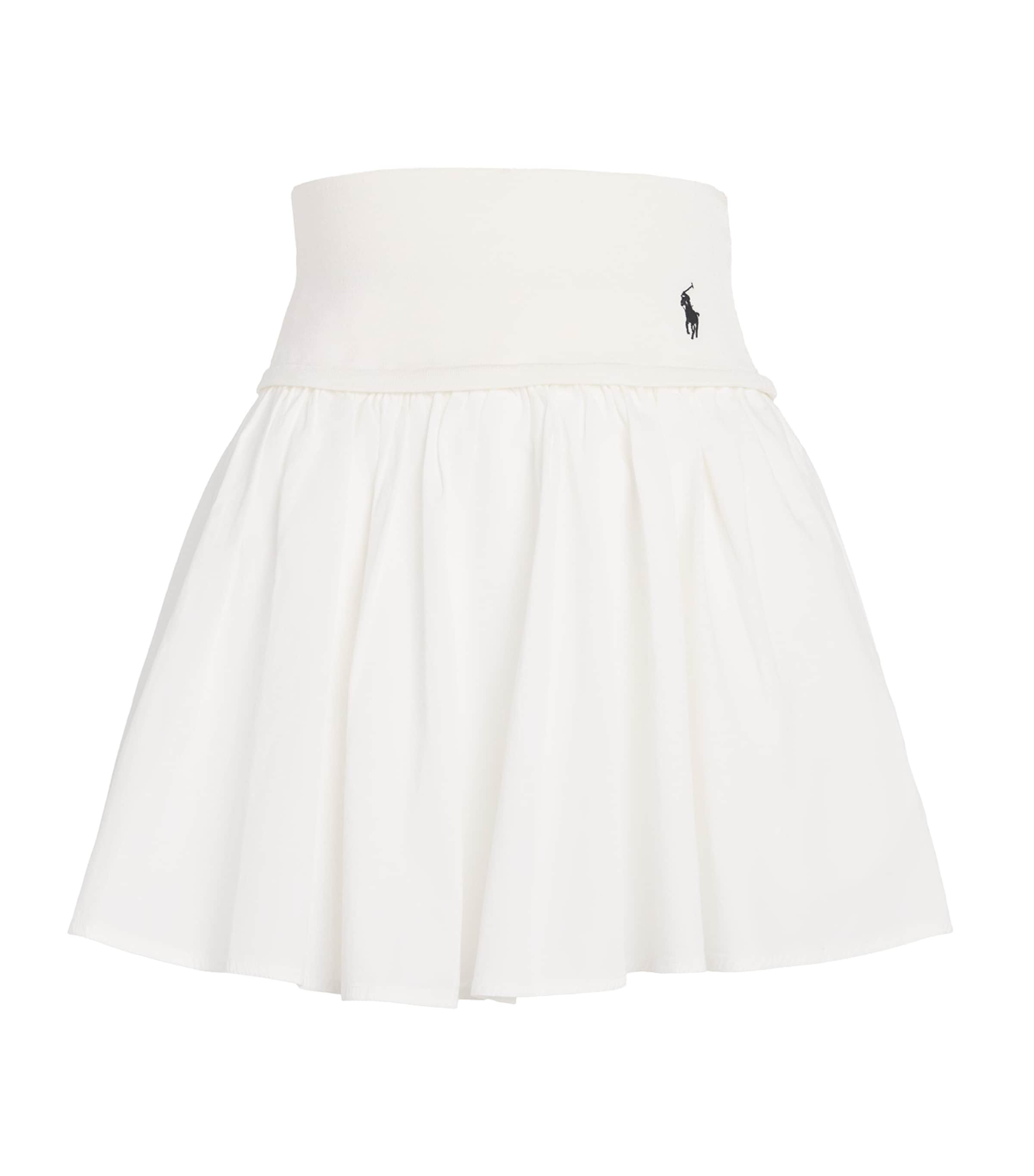 Polo Ralph Lauren Womens Cotton Flounce Mini Skirt White Image 1