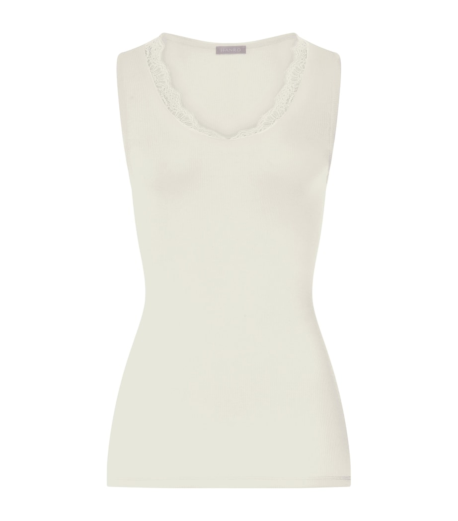 Hanro Womens Wool-Silk Tank Top Misty White Image 1
