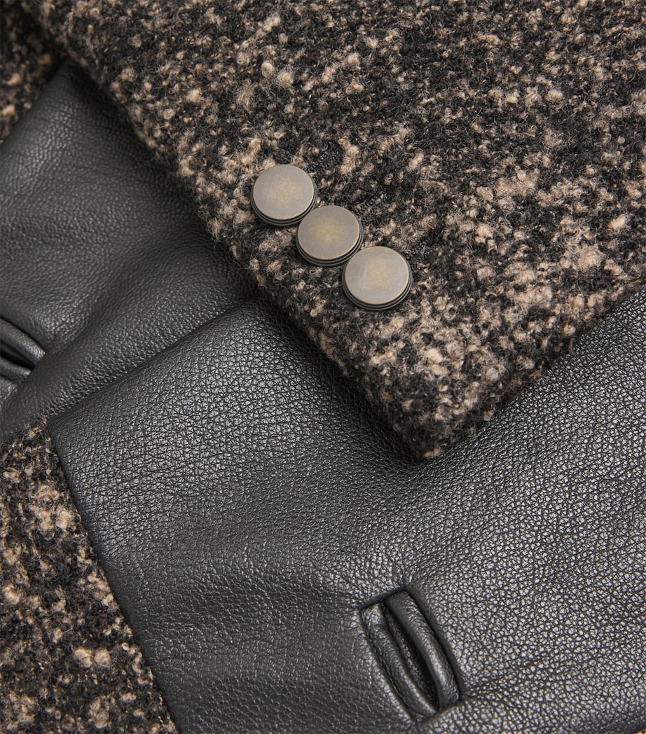 Virgin Wool-Blend Double-Breasted Coat BLACK Image 5