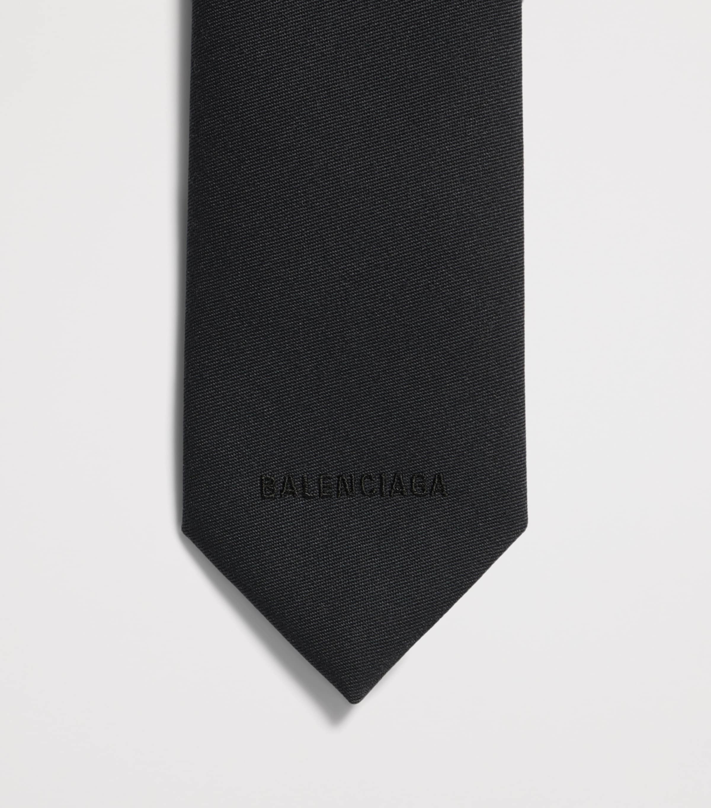 Balenciaga Wool Logo Tie Image 3