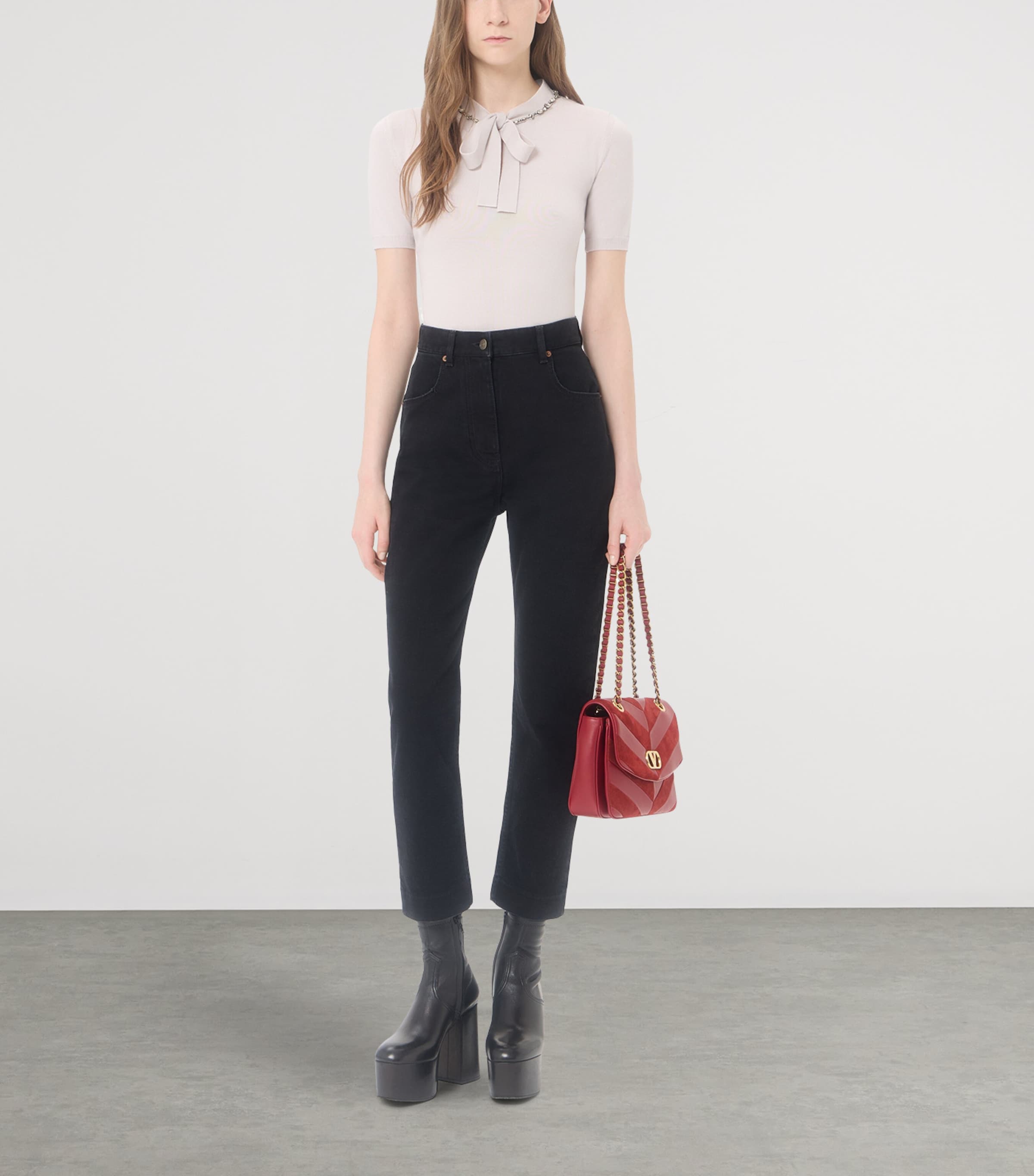 Valentino Womens Virgin Wool Embroidered T-Shirt Sweater Image 2