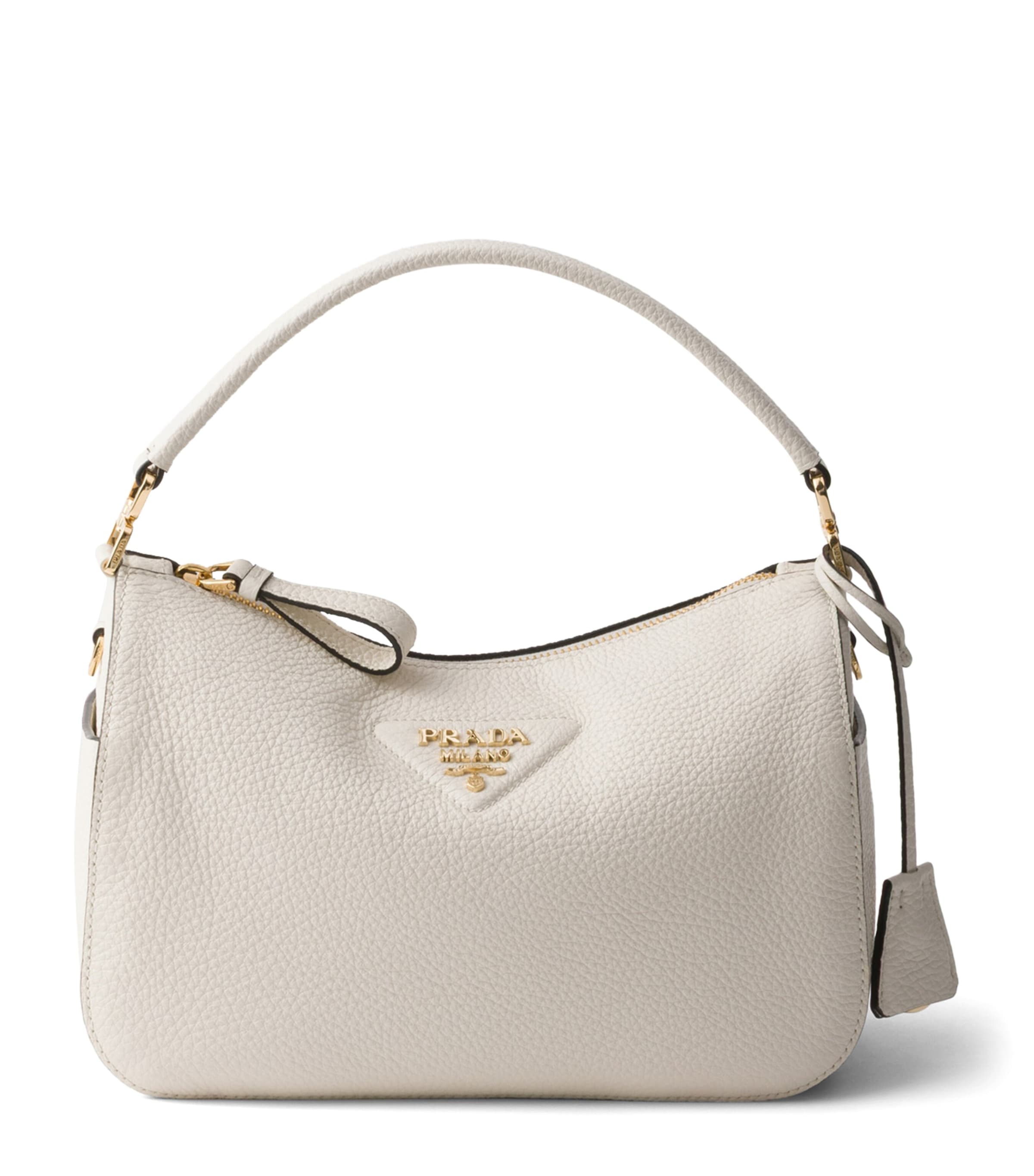 Prada Small Leather Top-Handle Bag White Image 1