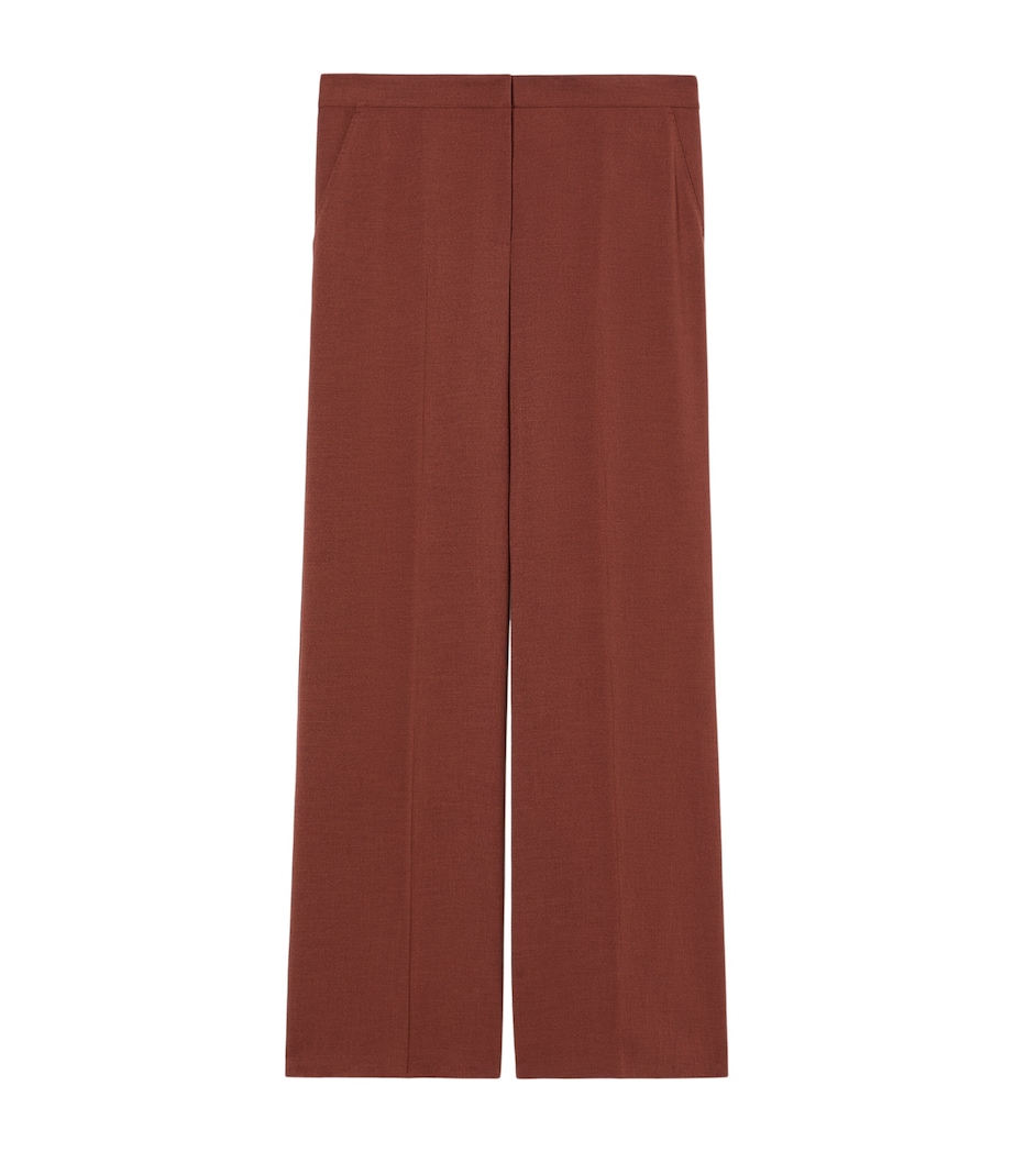 Marina Rinaldi Womens Pleated Tailored Trousers Brick Red Image 1