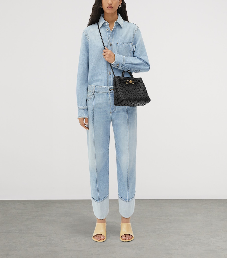 Small Leather Andiamo Top-Handle Bag BLACK-M BRASS-BLACK Image 3