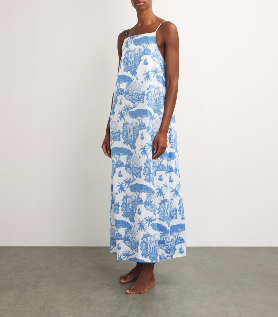 Cotton Loxodonta Nightdress BLUE Image 2