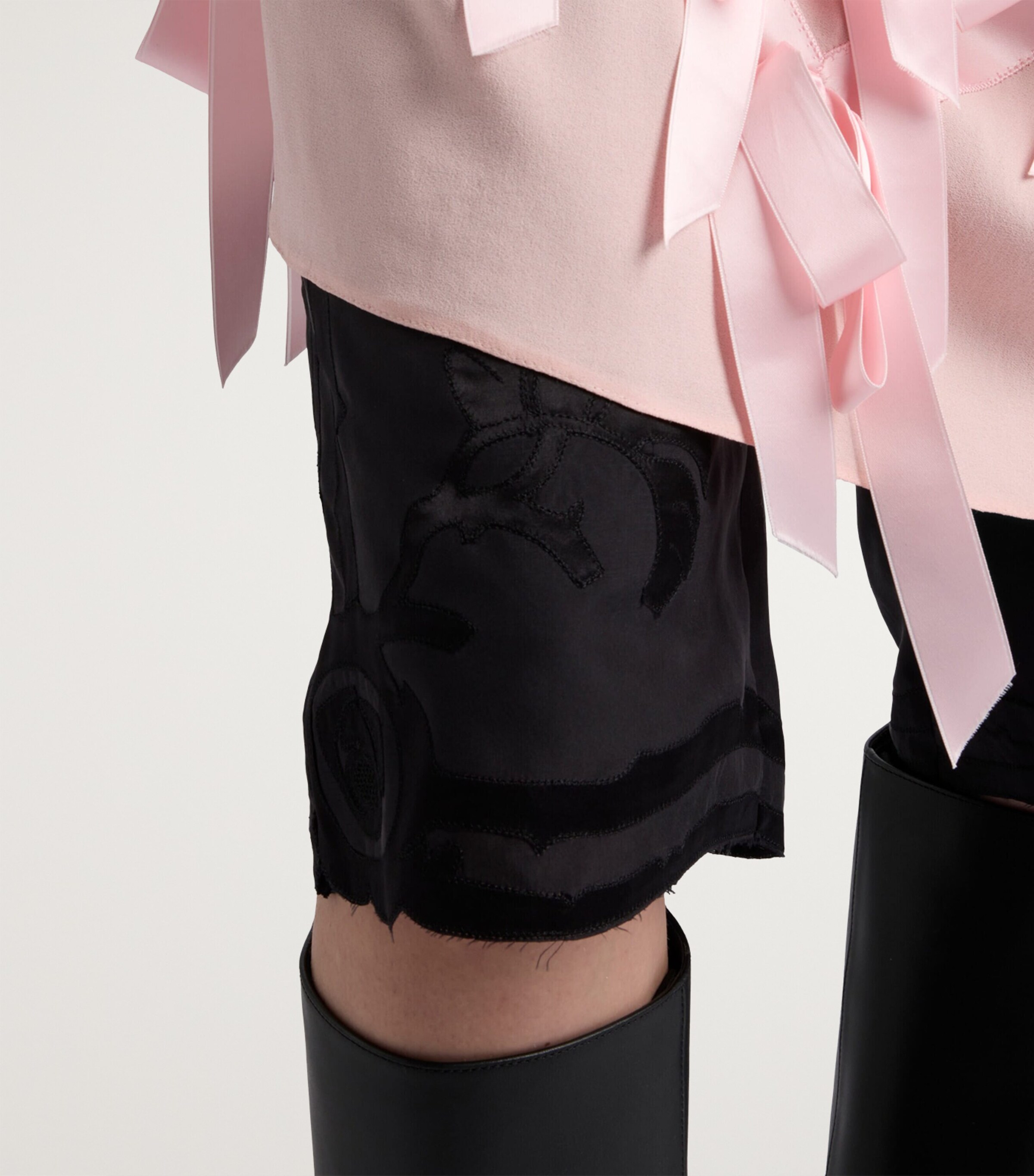 Prada Womens Bow-Detail Midi Dress Image 6