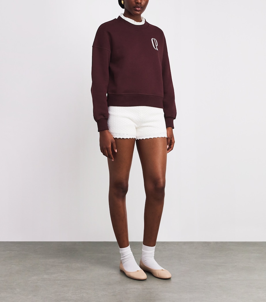 Cotton-Blend Logo Sweatshirt BURGUNDY Image 2