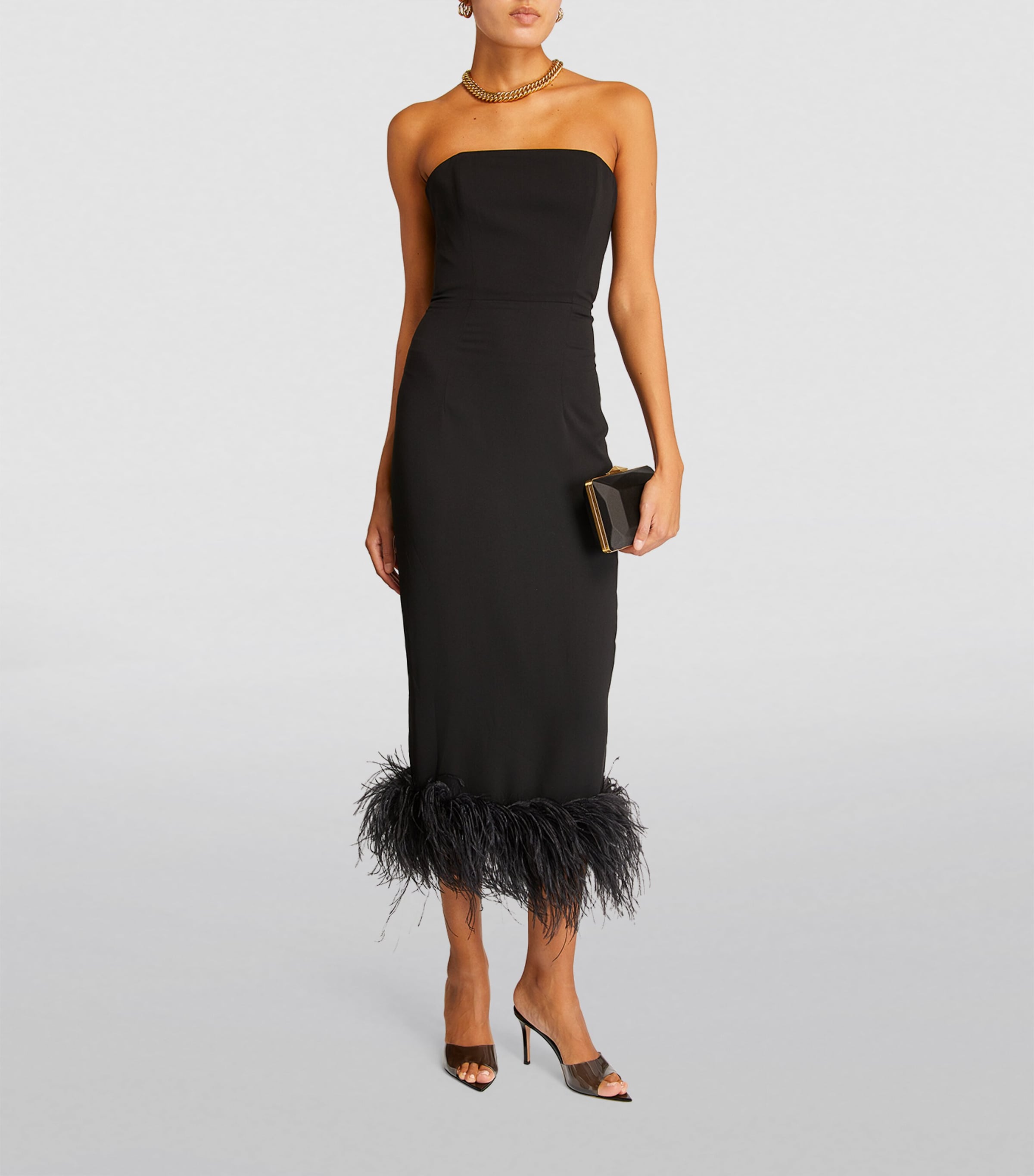 Plexi Elle Peep Toe Heels 105 BLACK Image 4