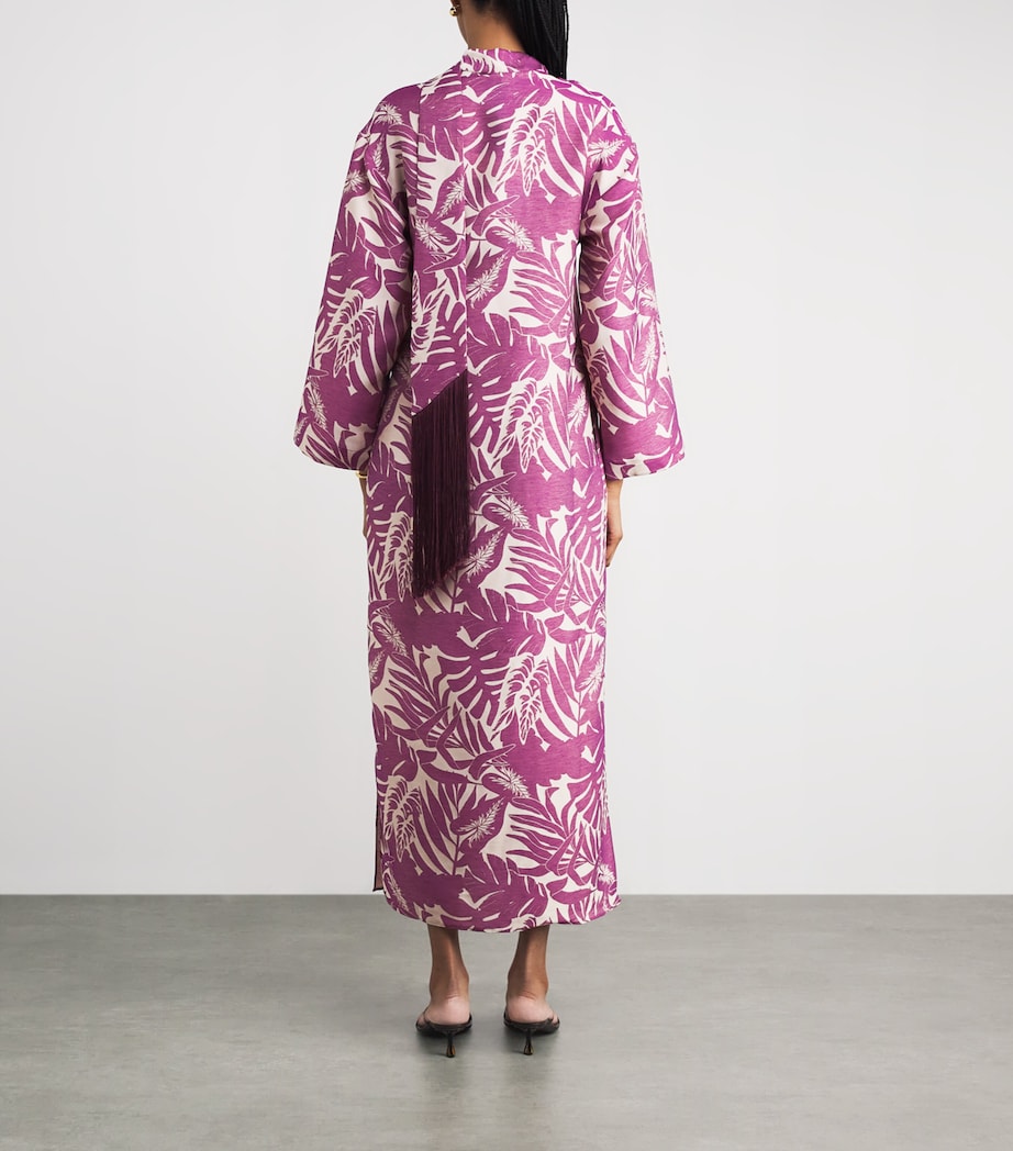 Flamingo Open-Collar Kaftan PLUM-ECRU Image 3