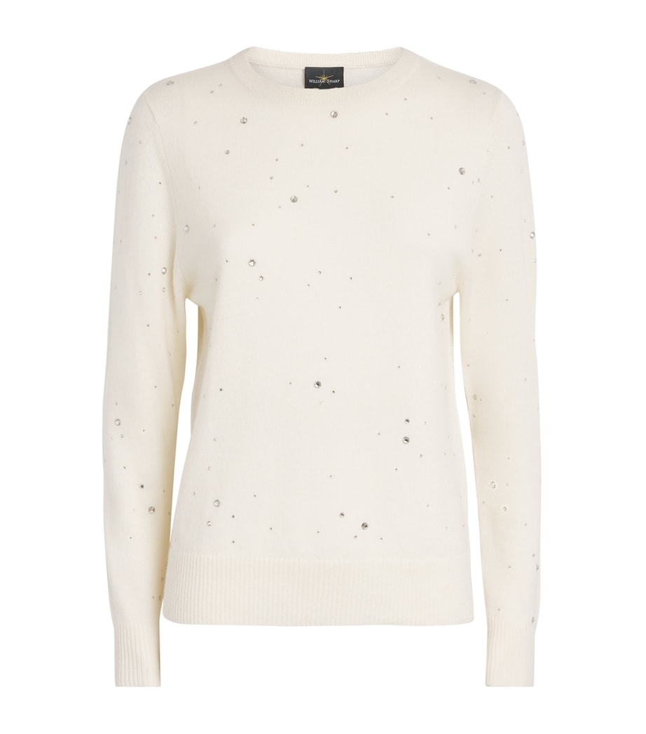 Cashmere Crystal-Embellished Sweater WINTER WHITE/SI Image 1