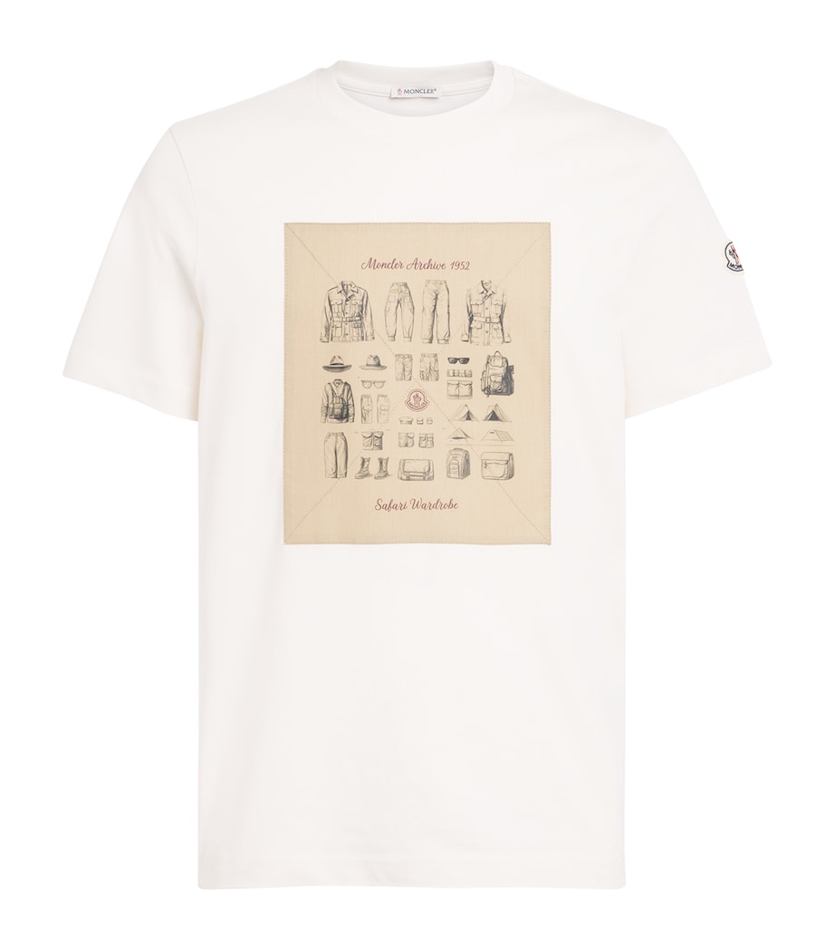 Moncler Mens Cotton Safari Print T-Shirt Image 1