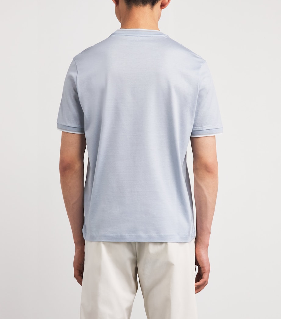 Paul & Shark Mens Mercerised Cotton T-Shirt Light Light Blue Image 5