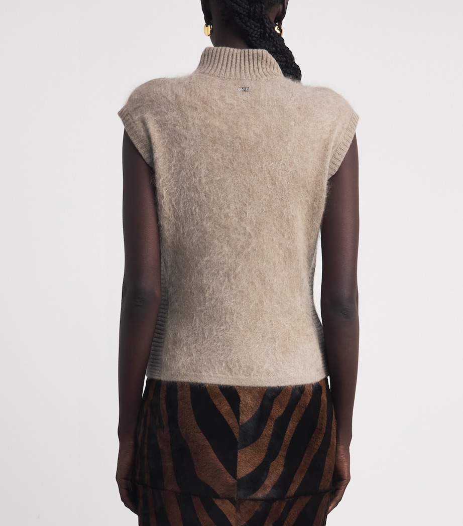 Toccin Womens Cashmere Sabina Top Taupe Melange Image 5