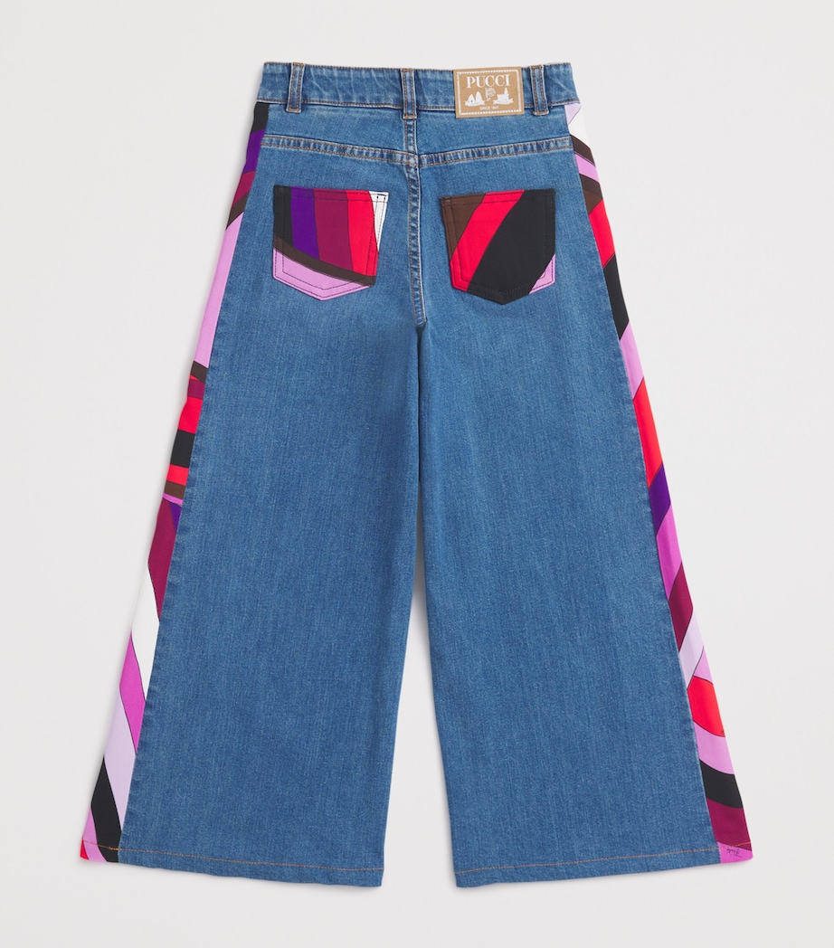 Side-Patterned Flared Jeans (4-14 Years) 620BLUE Image 2