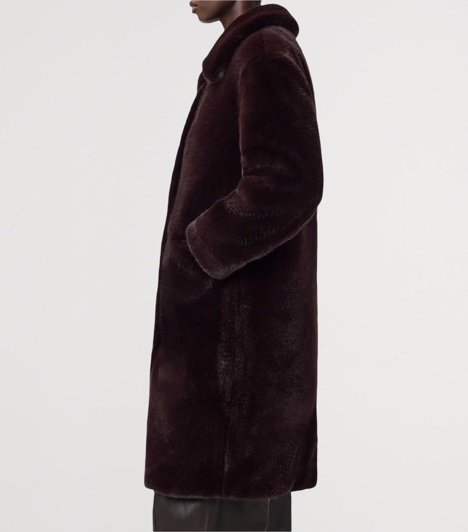 Faux Fur Sora Coat CHOCOLATE BROWN Image 6