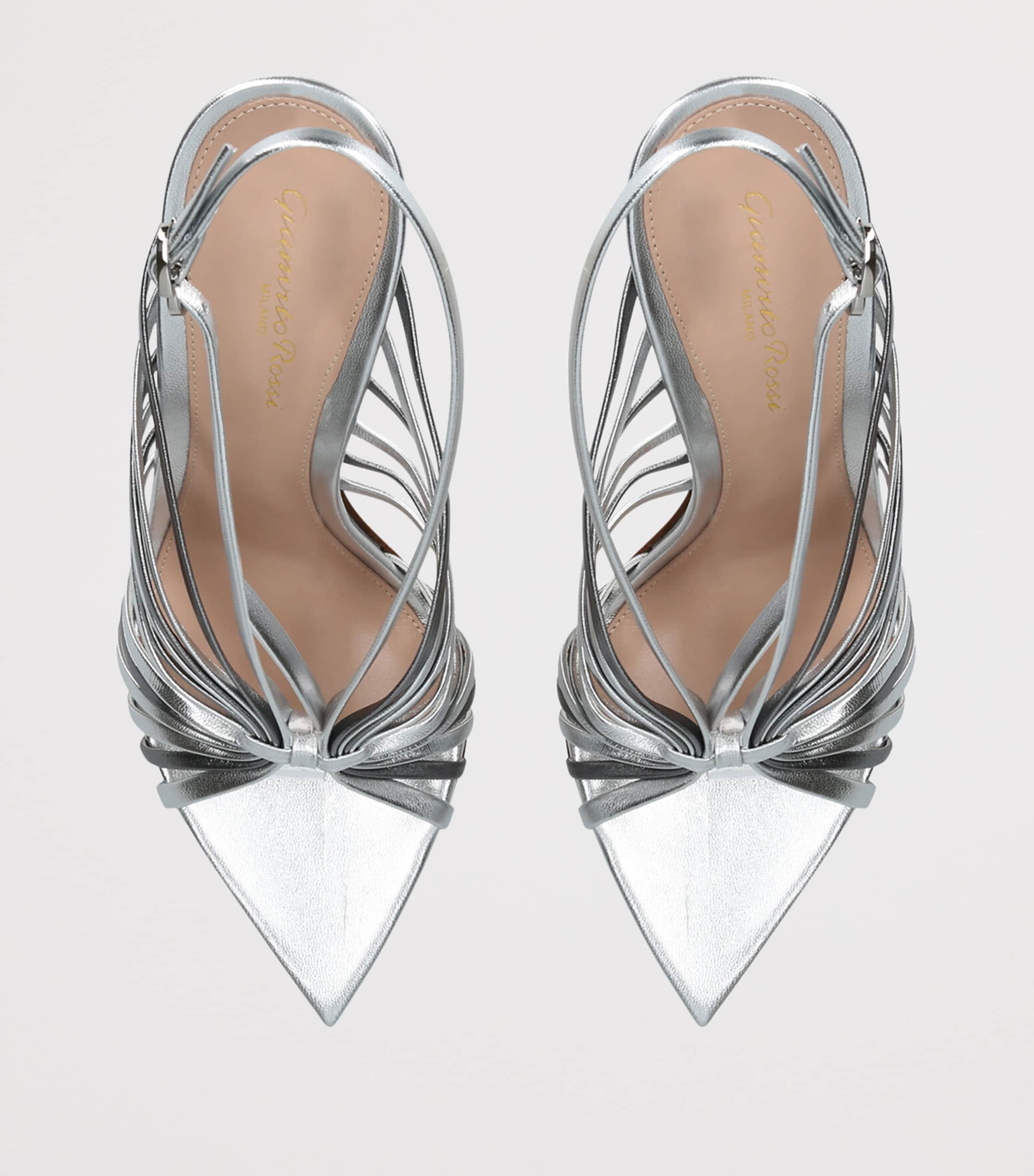 Gianvito Rossi Leather Muse Sandals 105 Silver Image 3