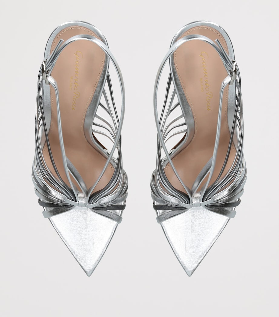 Gianvito Rossi Leather Muse Sandals 105 Silver Image 3