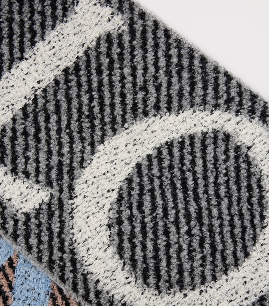 Alpaca-Wool-Blend Logo Scarf LIGHT BLUE WHITE Image 5