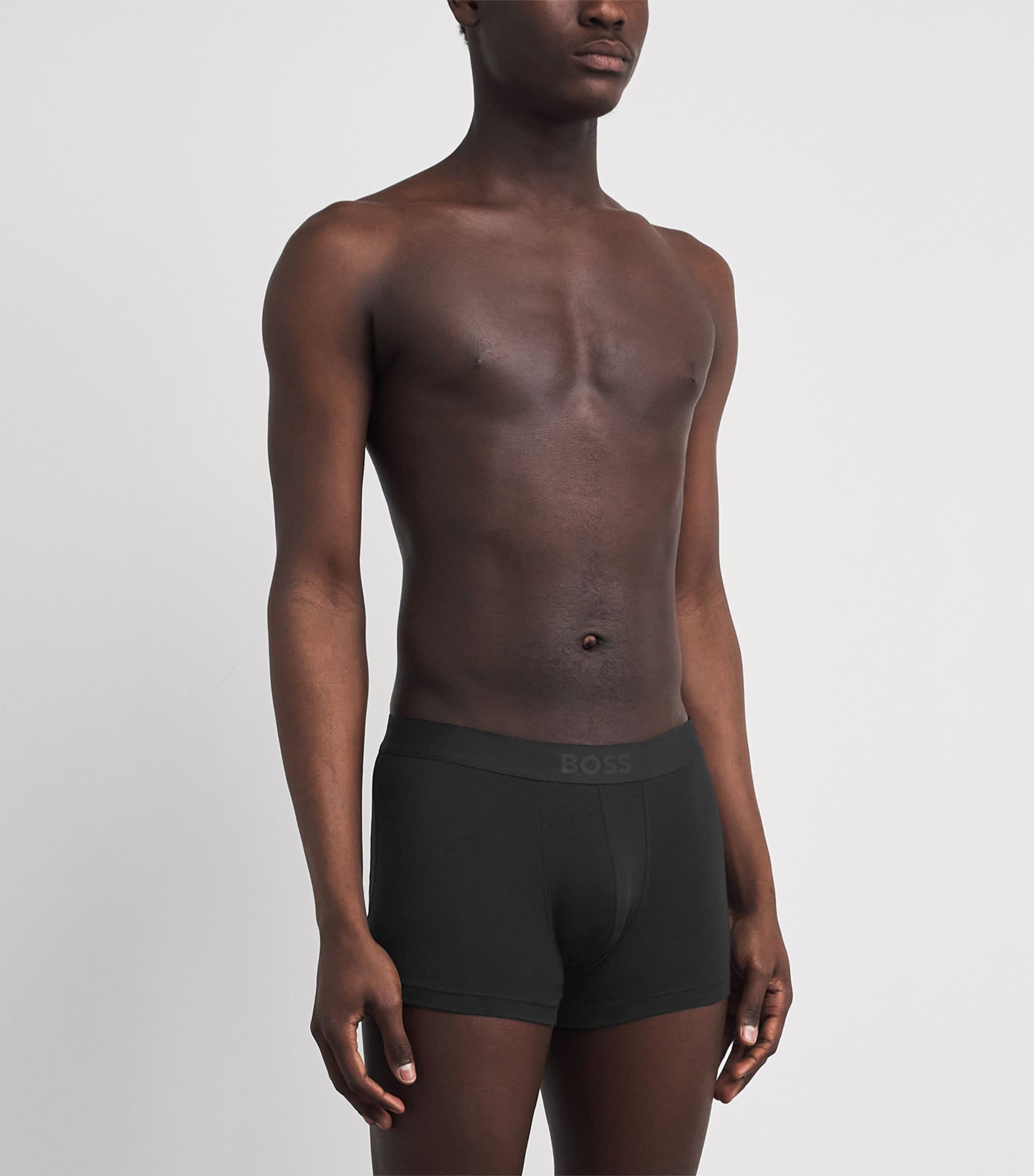 BOSS Mens Stretch-Organic Cotton Trunks (Pack of 3) Black Image 2