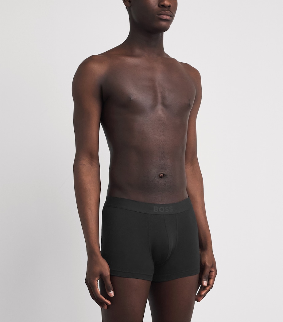 BOSS Mens Stretch-Organic Cotton Trunks (Pack of 3) Black Image 2