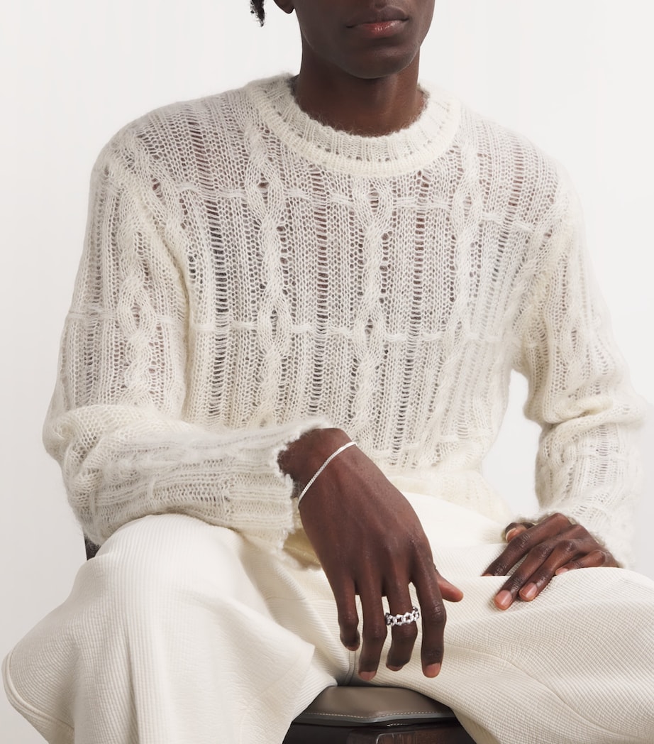 Sterling Silver Formula Chunky Link Ring WHITE Image 2