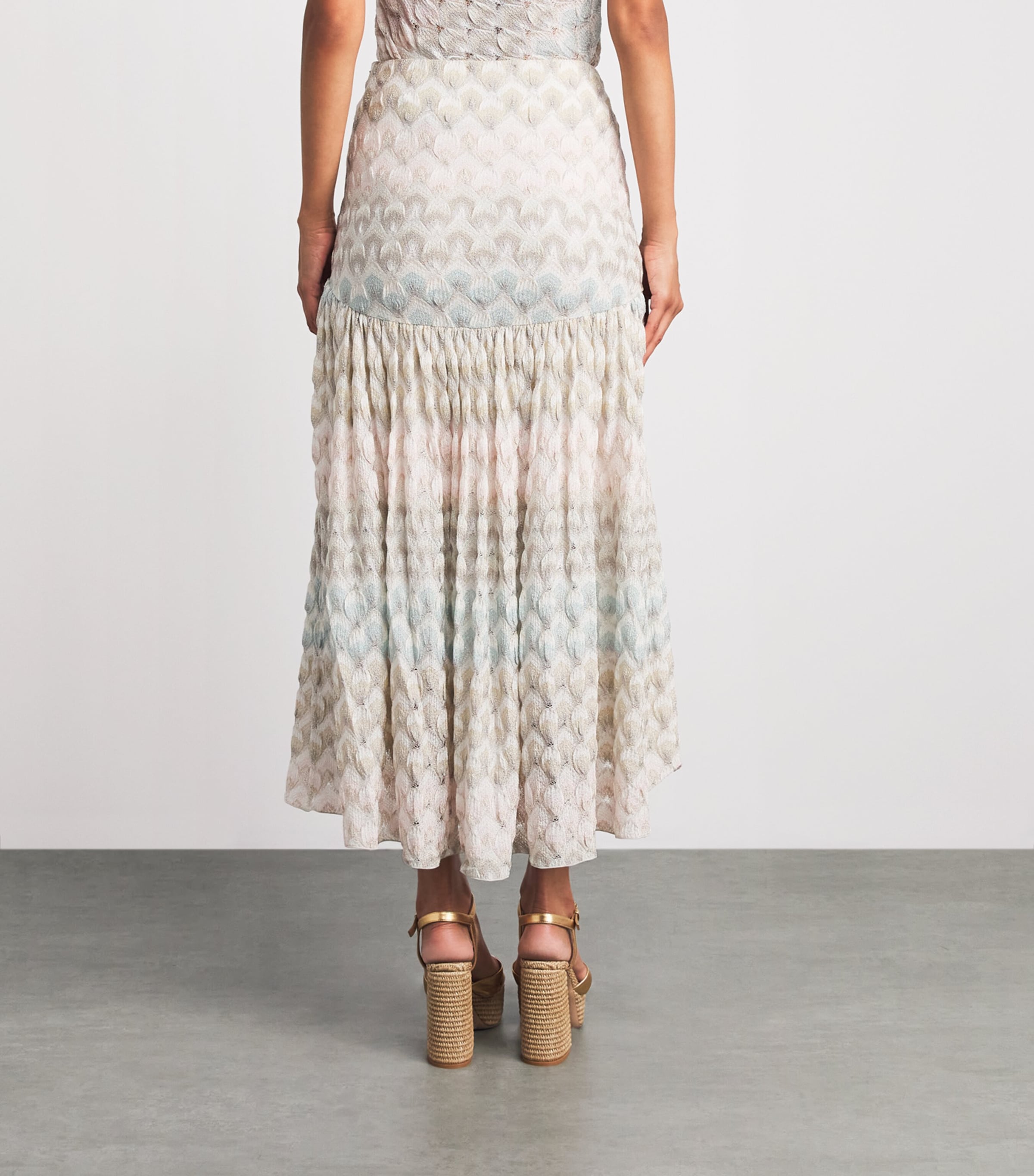 Missoni Womens Lamé Lace Motif Midi Skirt Smsqb Multi B/p/w/y Image 5
